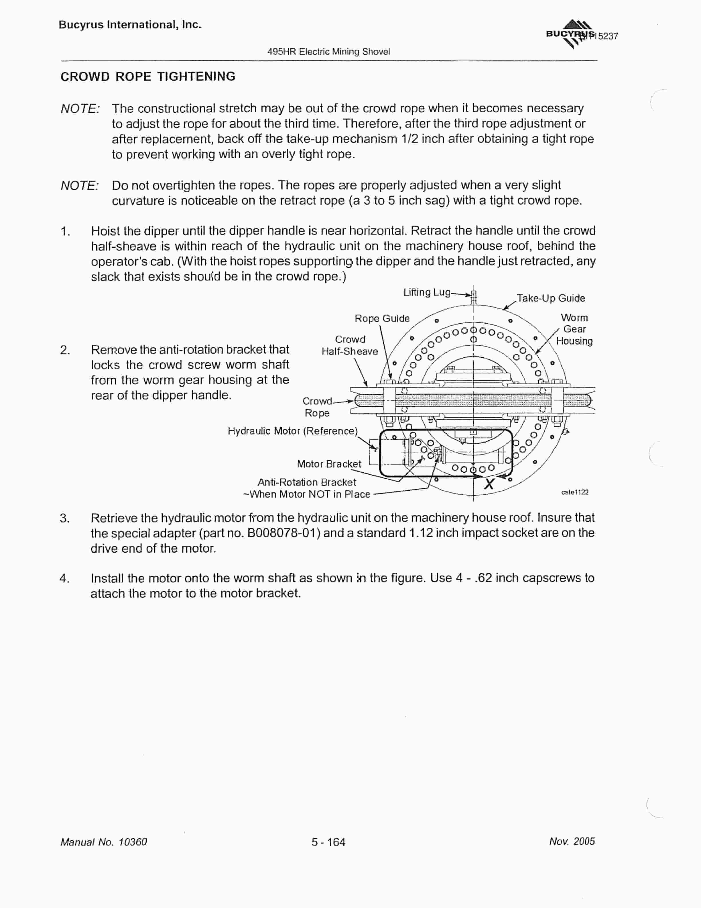 Bucyrus 495HR Mining Shovel Technical Manual BI115237-4
