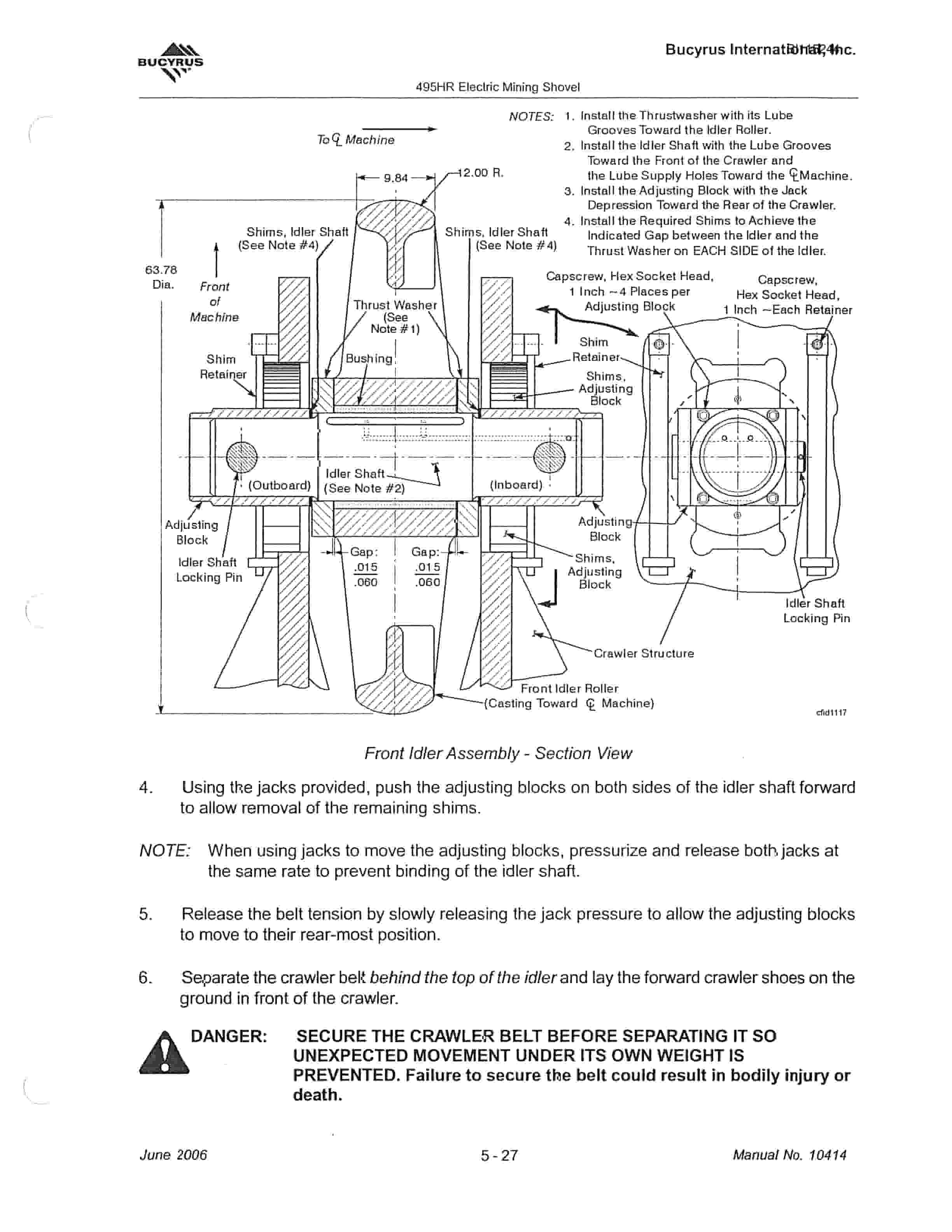 Bucyrus 495HR Mining Shovel Technical Manual BI115244-2