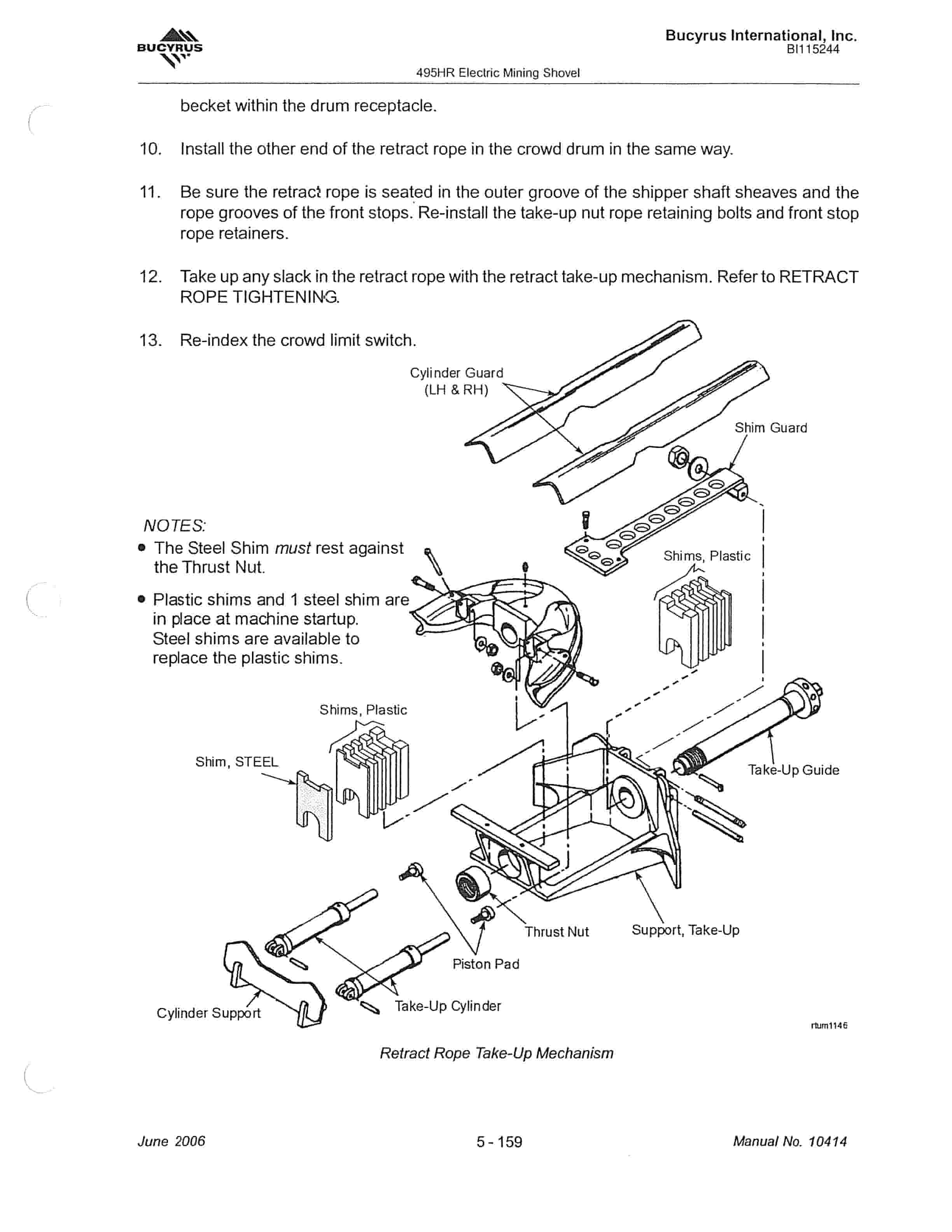 Bucyrus 495HR Mining Shovel Technical Manual BI115244-4