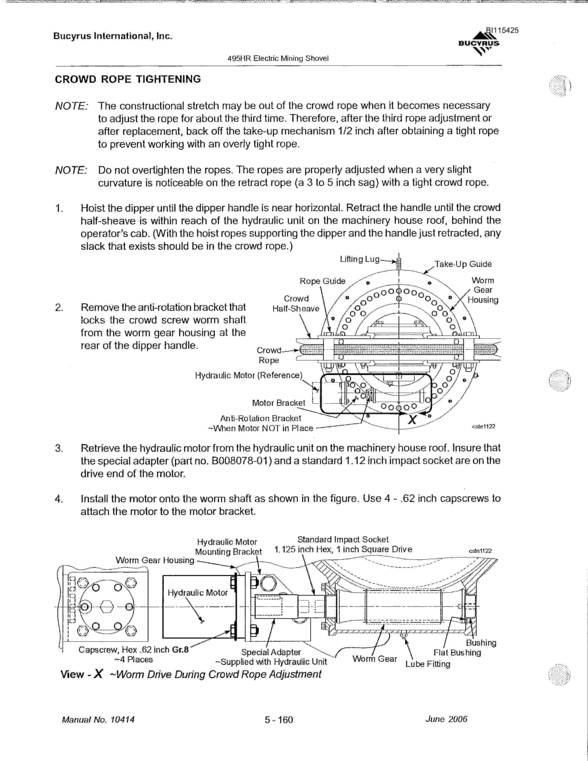 Bucyrus 495HR Mining Shovel Technical Manual BI115245-4