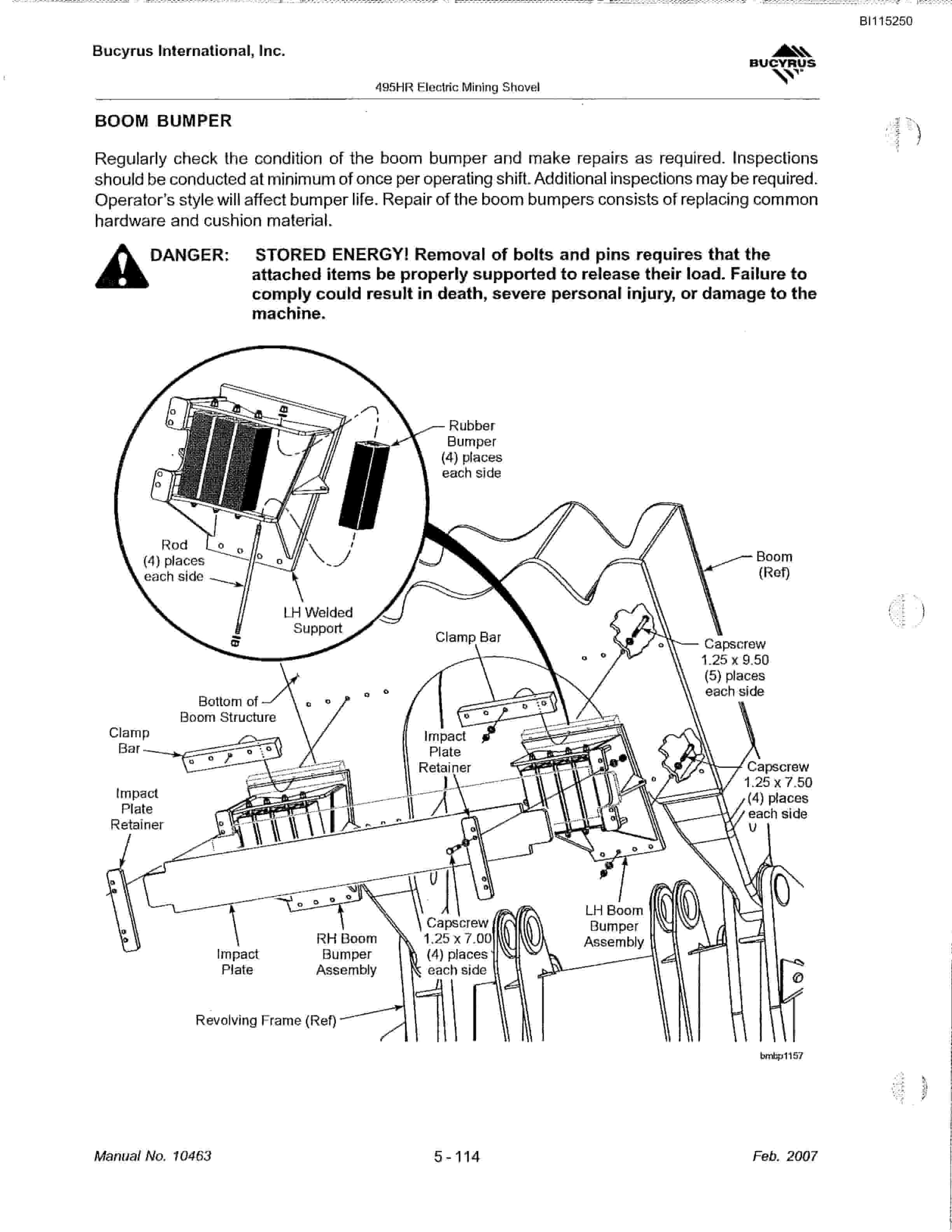 Bucyrus 495HR Mining Shovel Technical Manual BI115250-3