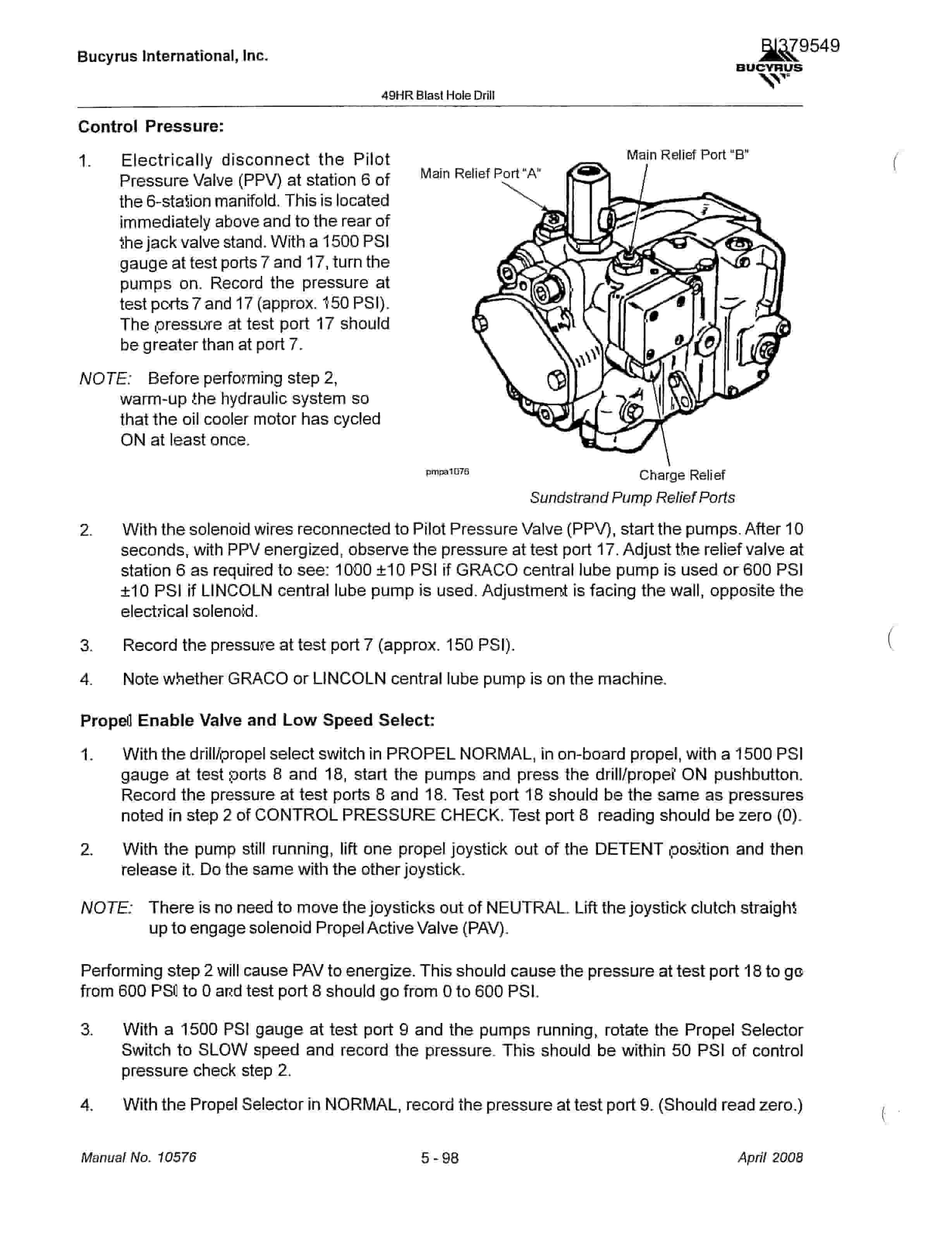 Bucyrus 49HR Blast Hole Drill Operation And Maintenance Manual BI379549-4