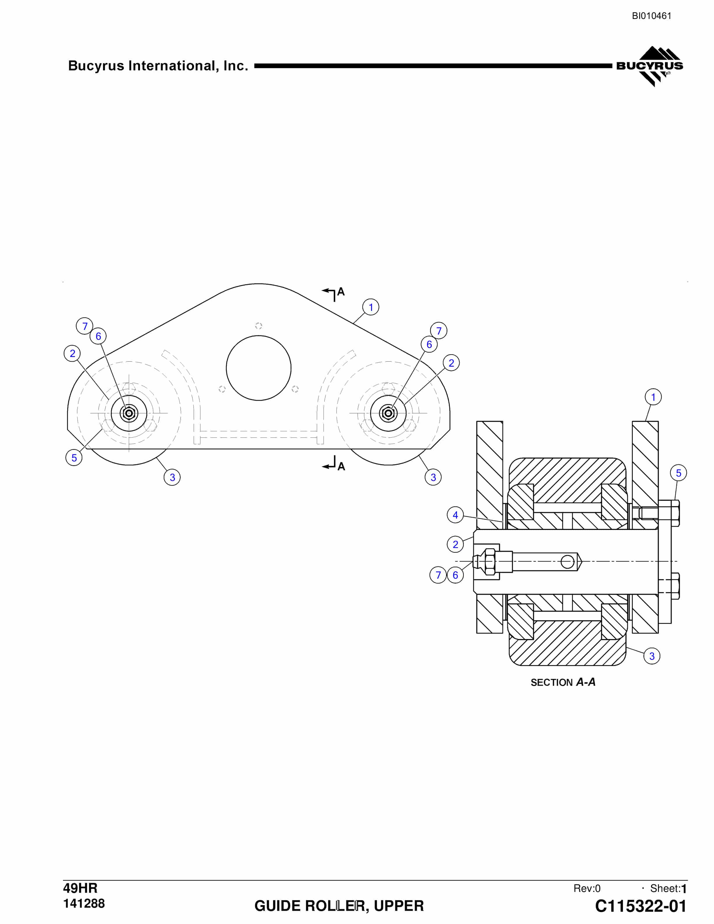 Bucyrus 49HR Parts Catalog BI010461-3