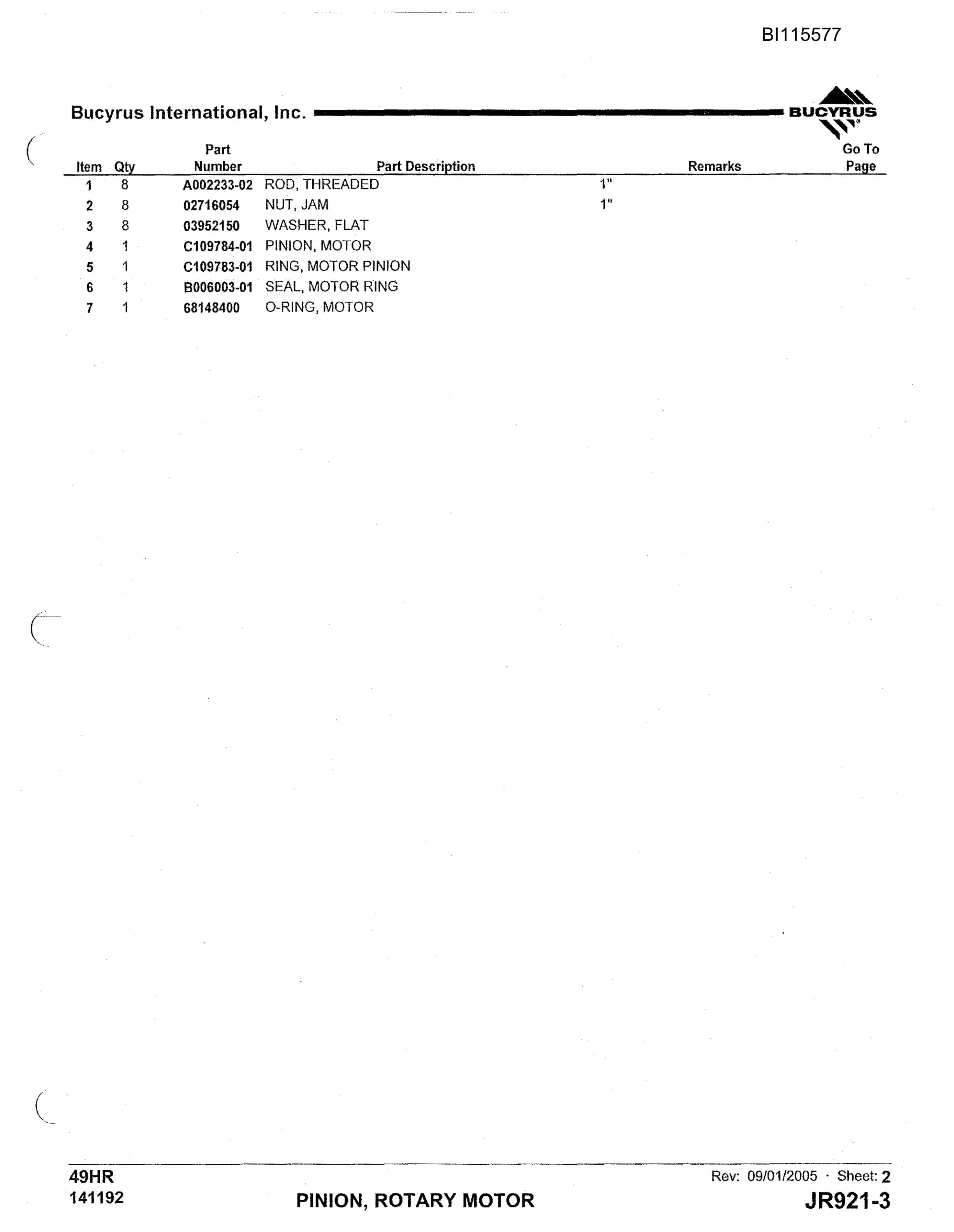 Bucyrus 49HR Technical Manual BI115577-2