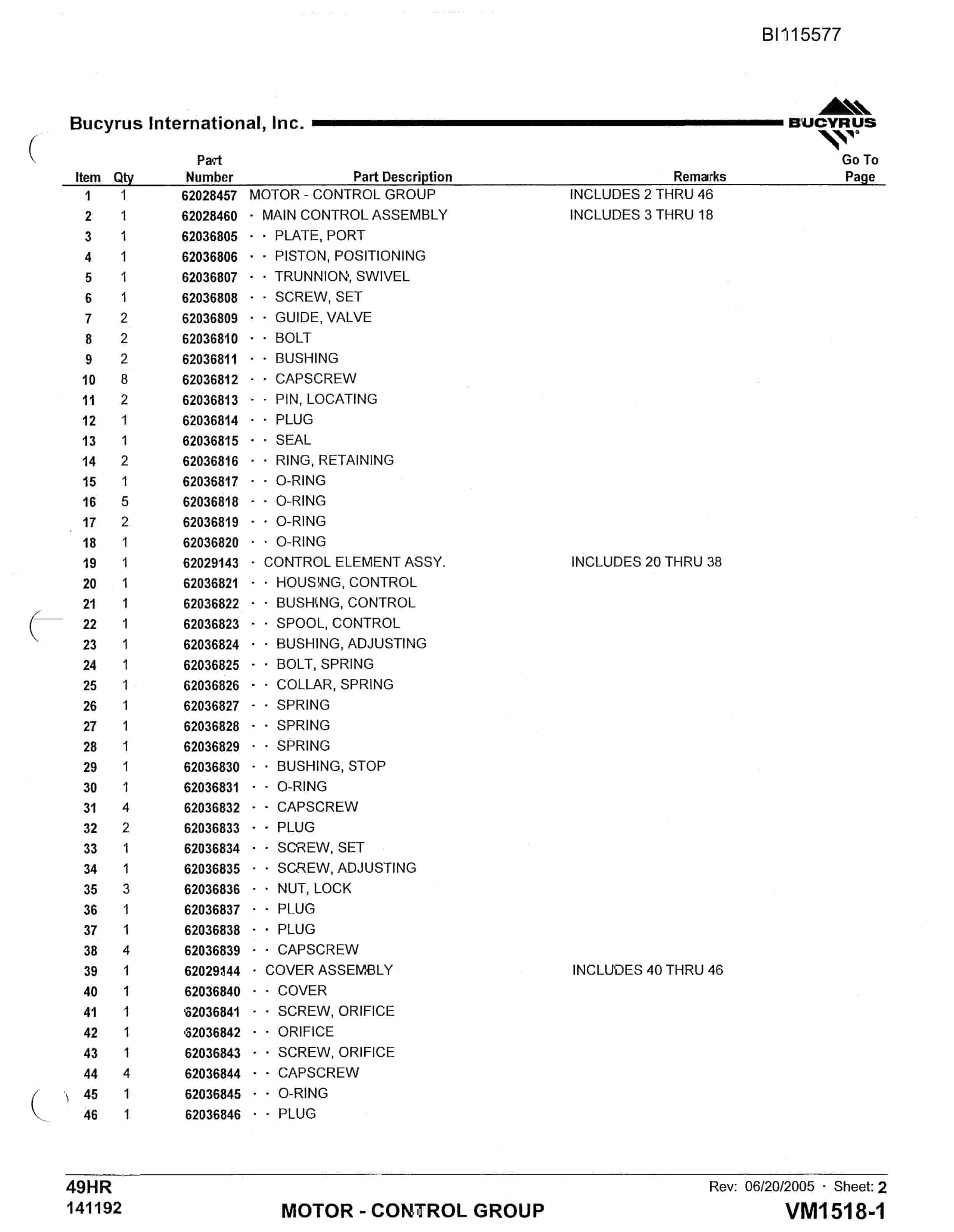 Bucyrus 49HR Technical Manual BI115577-5