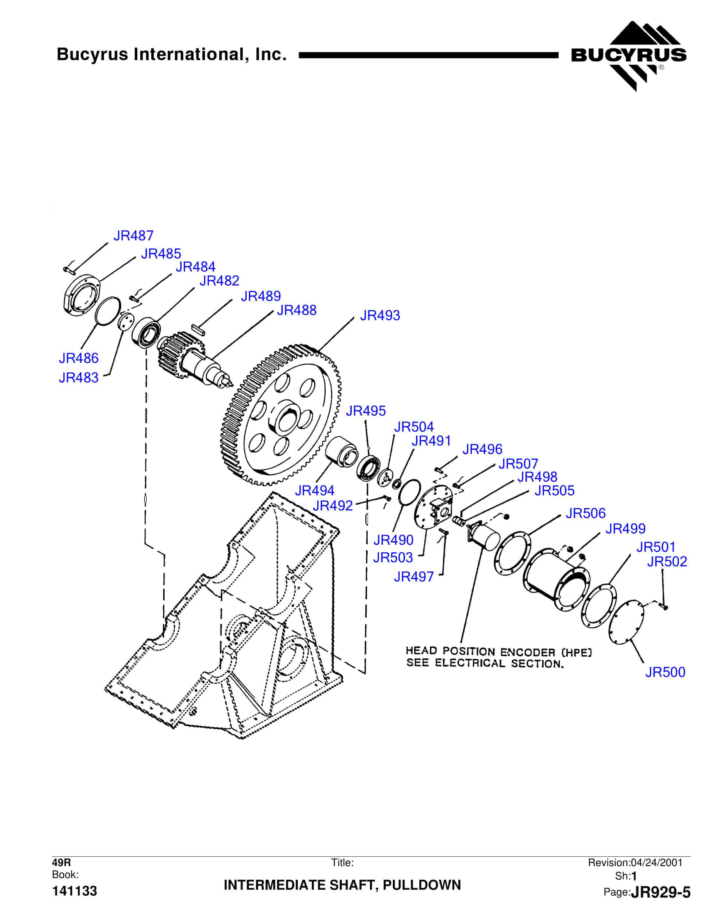 Bucyrus 49R Parts Manual BI018958-2