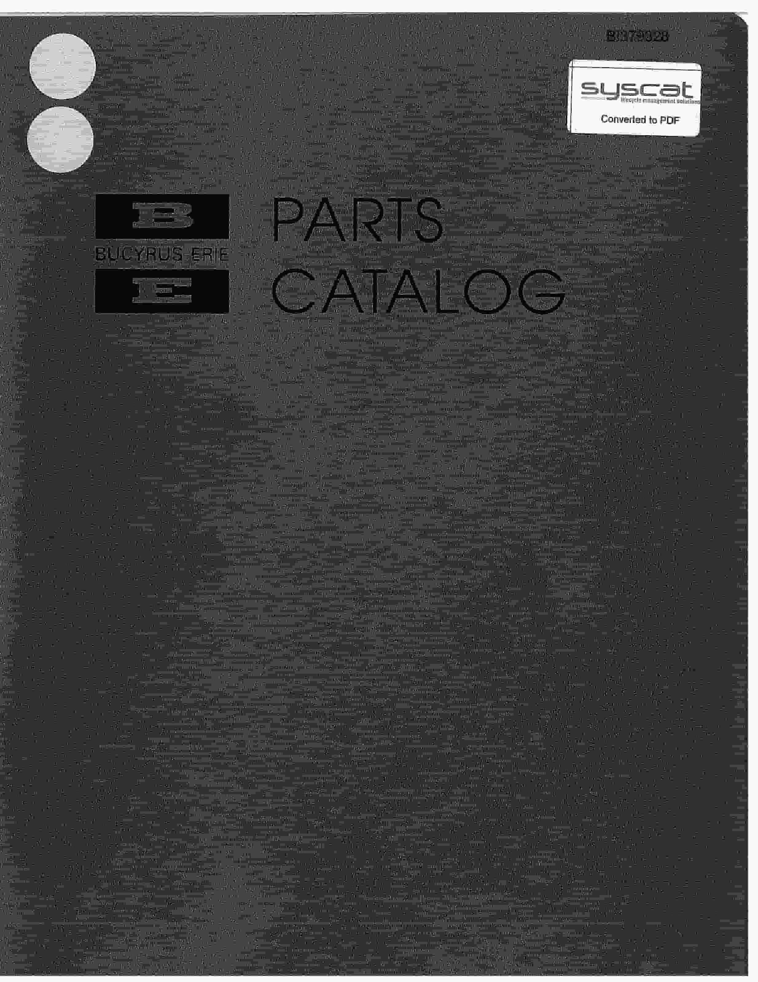 Bucyrus 49RH Rotary Drill Parts Catalog BI379328