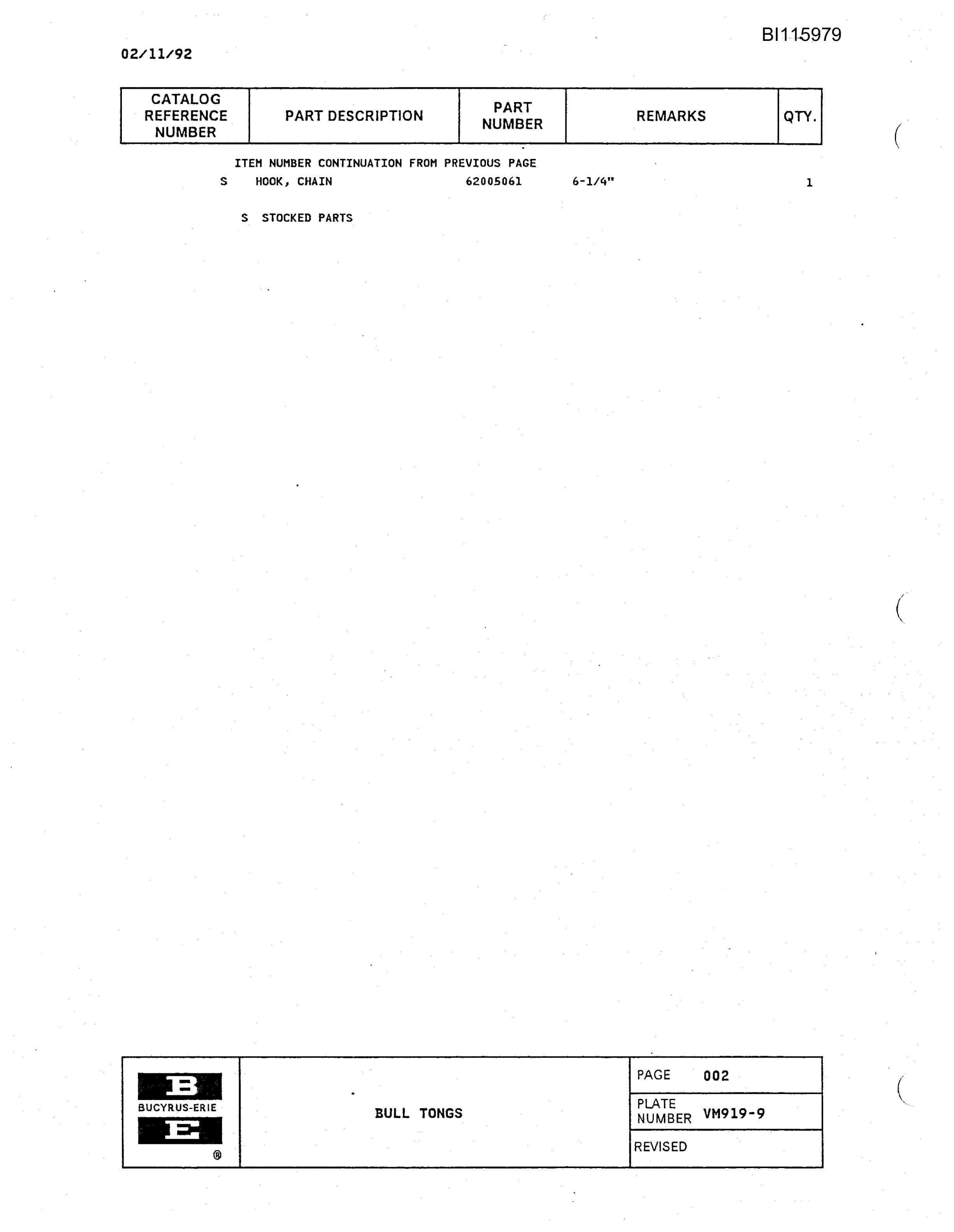 Bucyrus 49RII Drill Technical Manual BI115979-2
