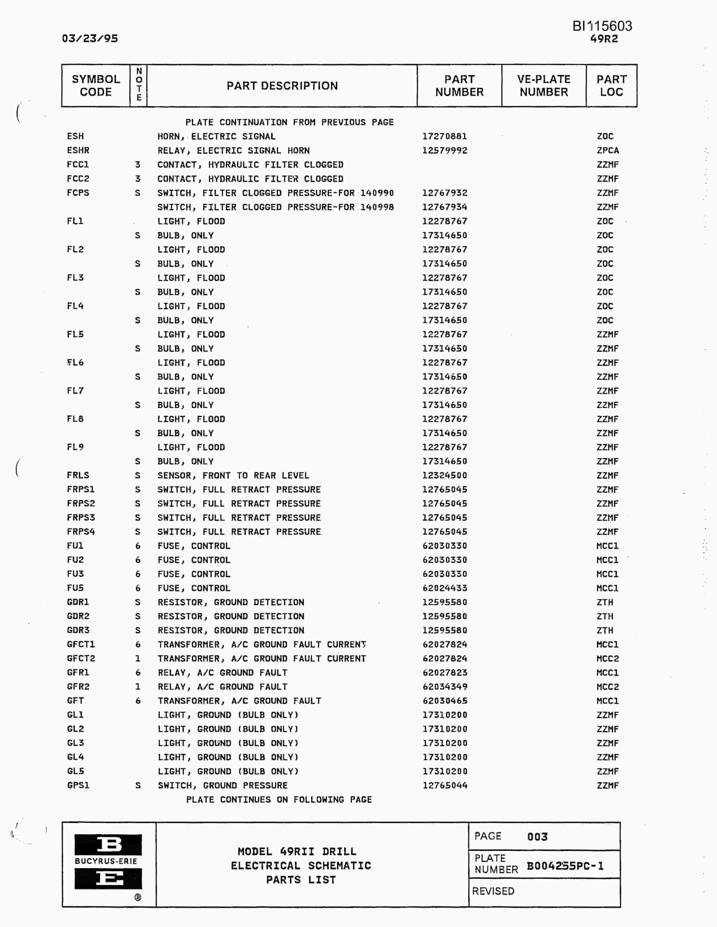 Bucyrus 49RII Mining Technical Manual BI115603-3
