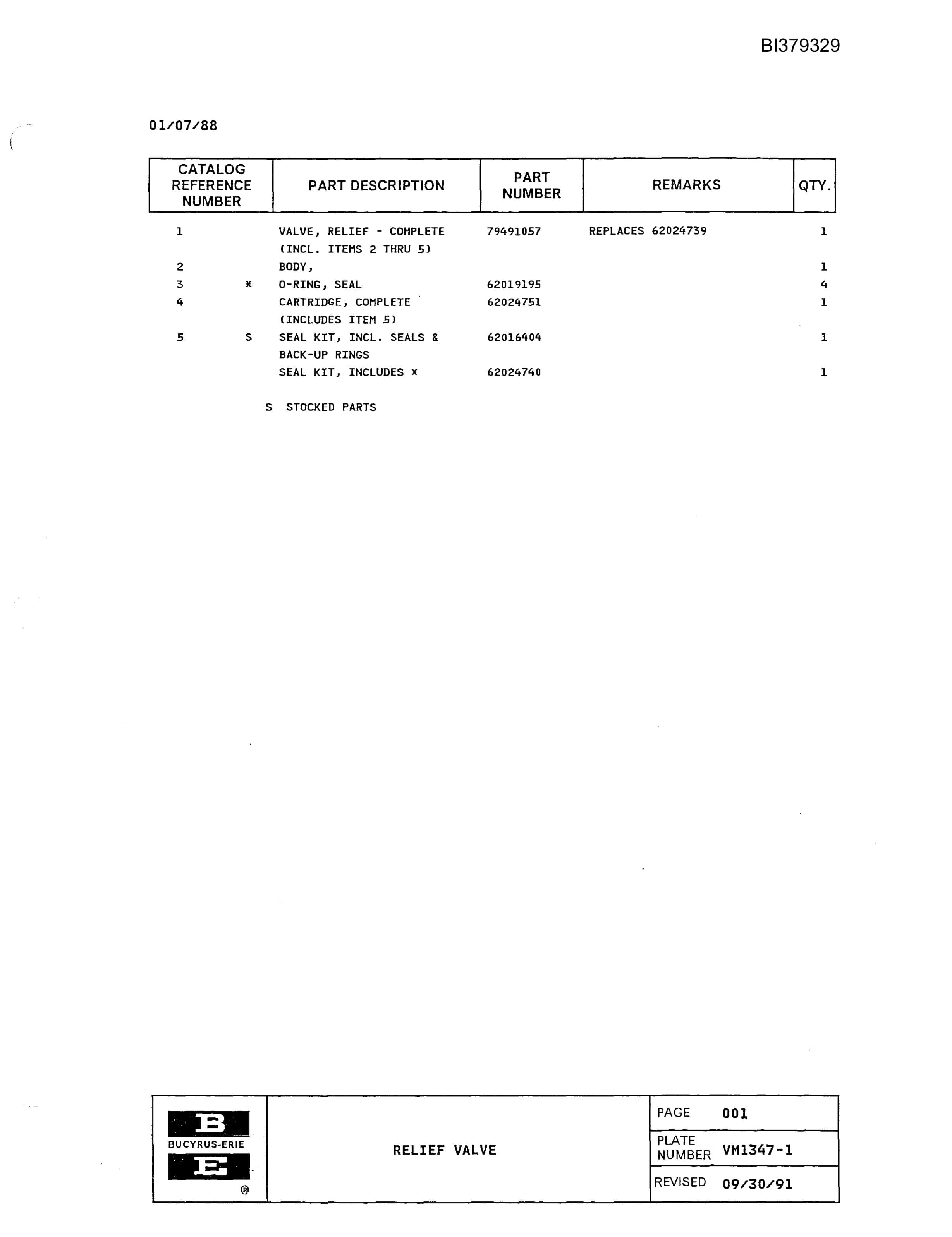 Bucyrus 49RII Rotary Drill Parts Catalog BI379329-2
