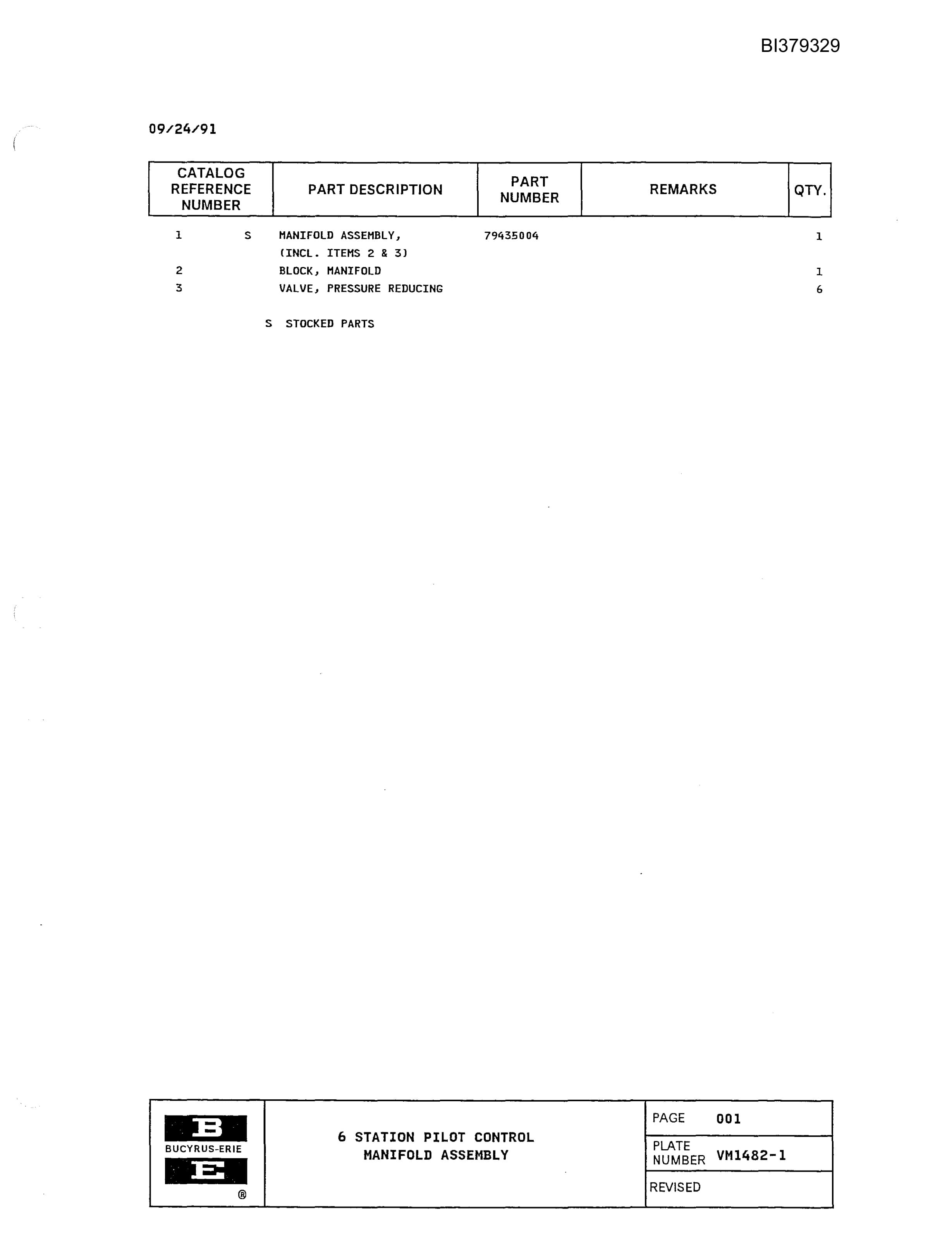 Bucyrus 49RII Rotary Drill Parts Catalog BI379329-3