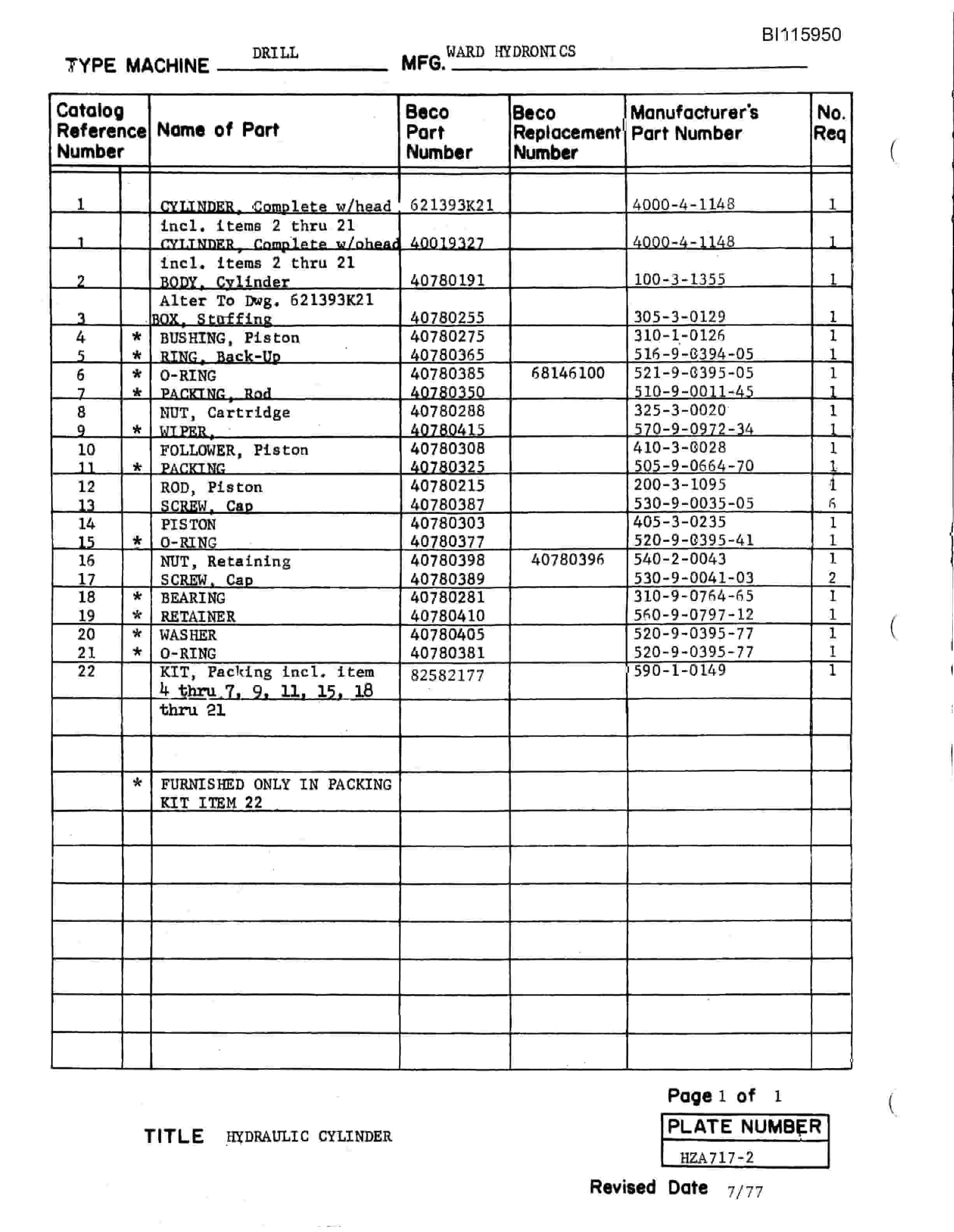 Bucyrus 50-R Drill Technical Manual BI115950-2