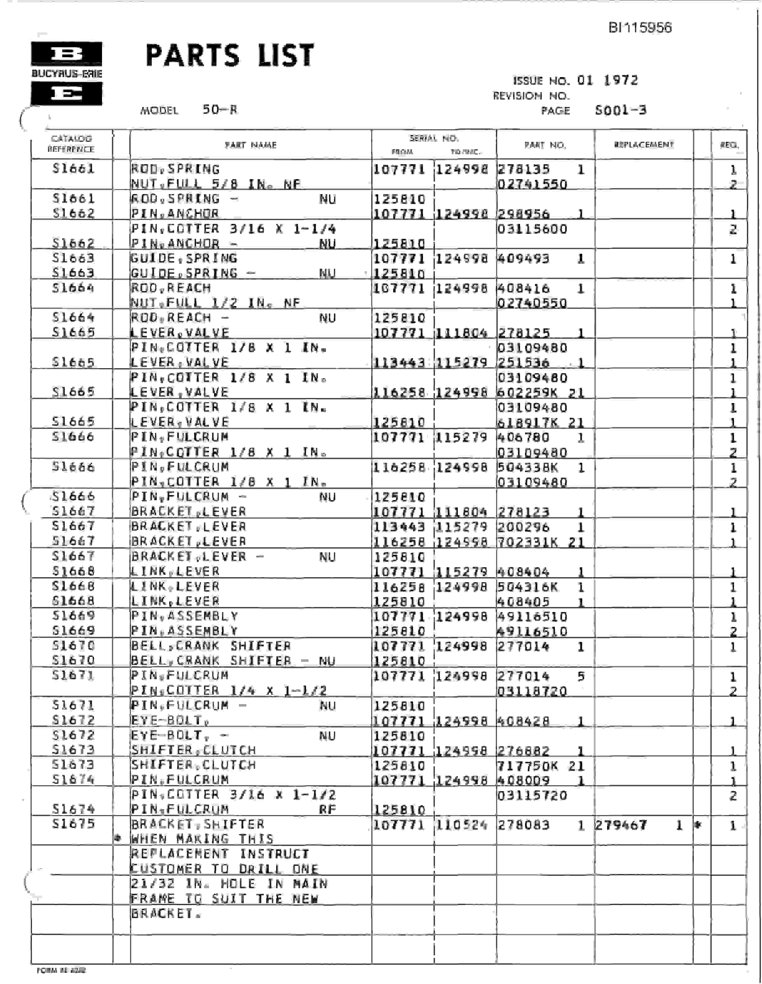 Bucyrus 50-R Rotary Drill Technical Manual BI115956-3