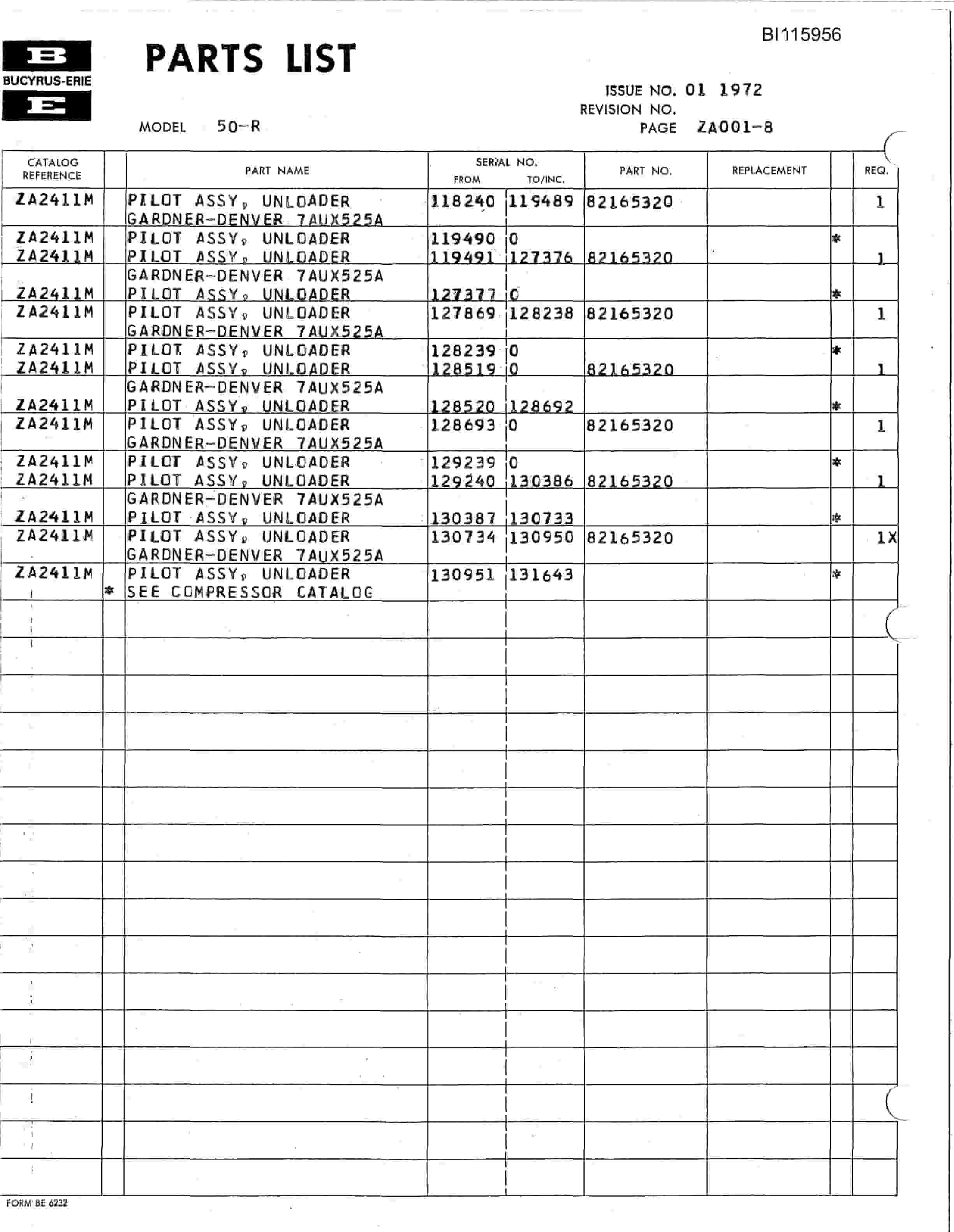 Bucyrus 50-R Rotary Drill Technical Manual BI115956-5