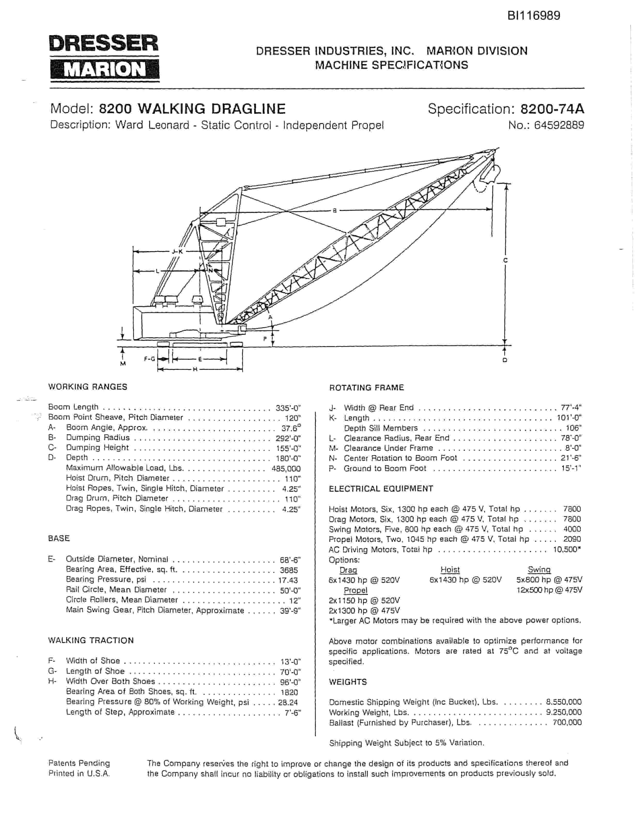 Bucyrus 540 Marine Dredge Parts Catalog BI116989-4