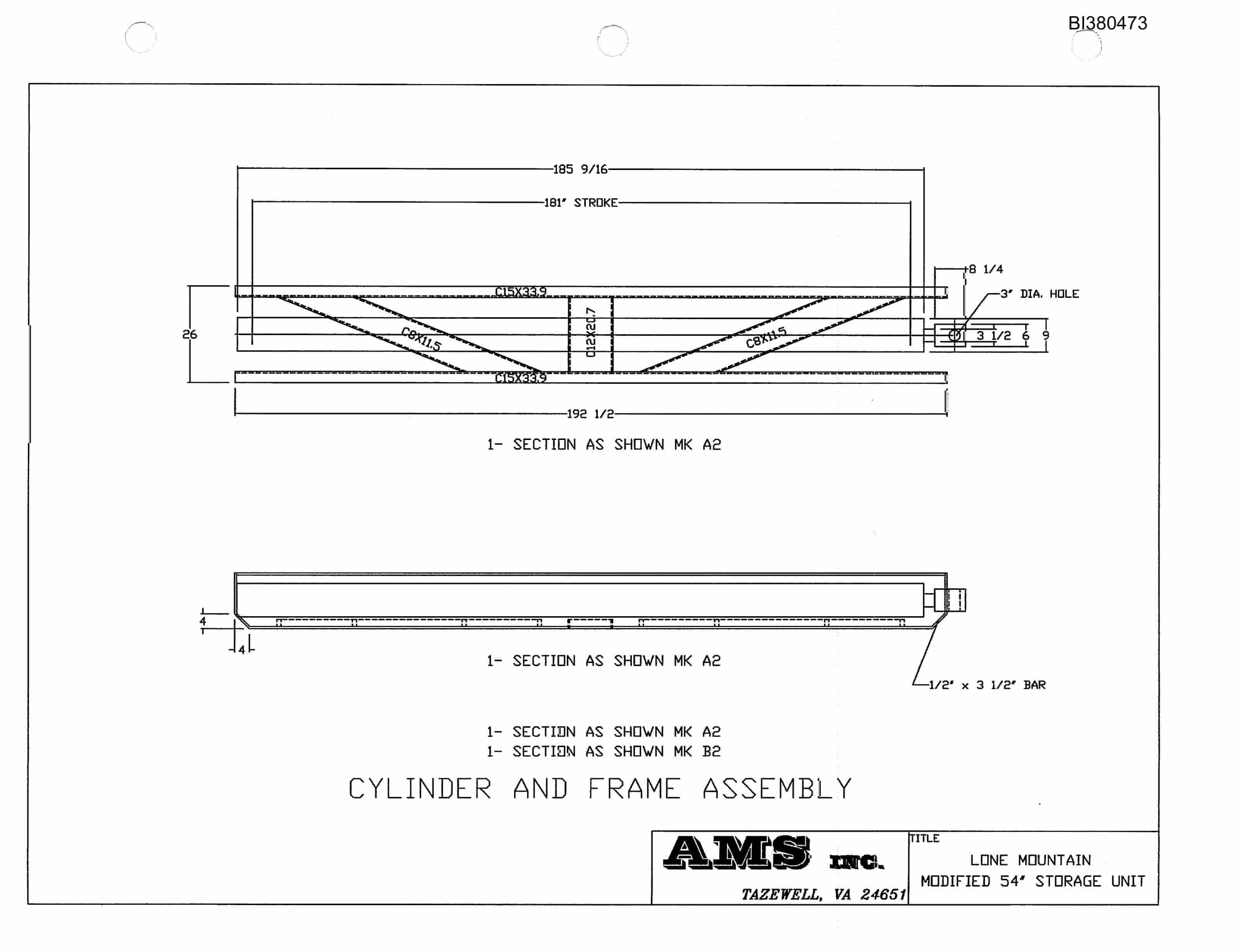 Bucyrus 54in Belt Storage Unit Parts Catalog BI380473-5