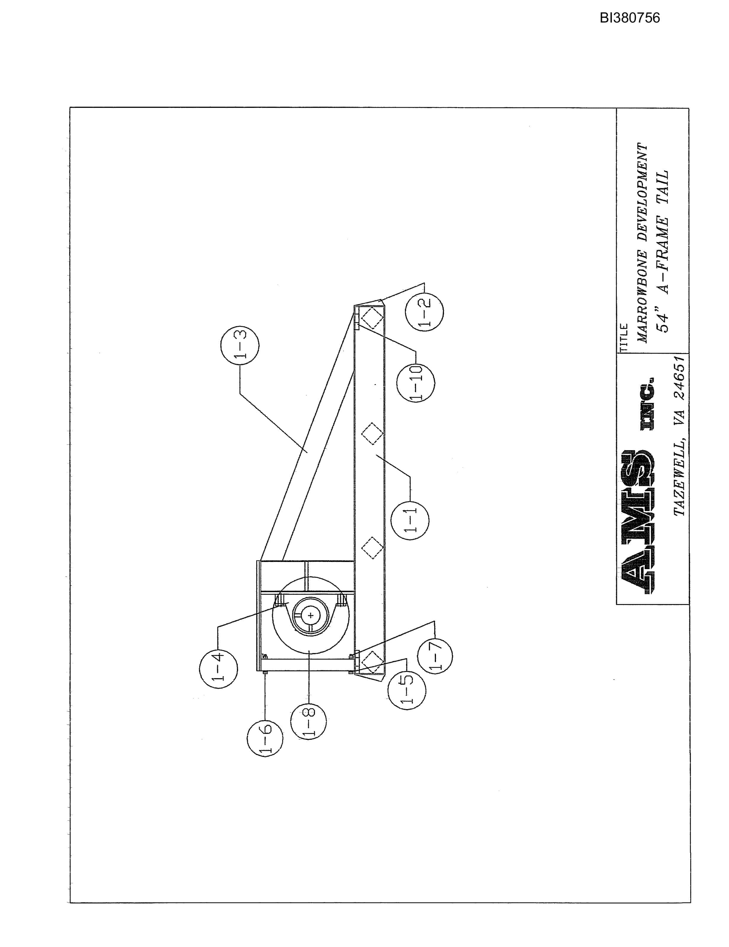 Bucyrus 54in Remote Tailpiece Parts Catalog BI380756-2