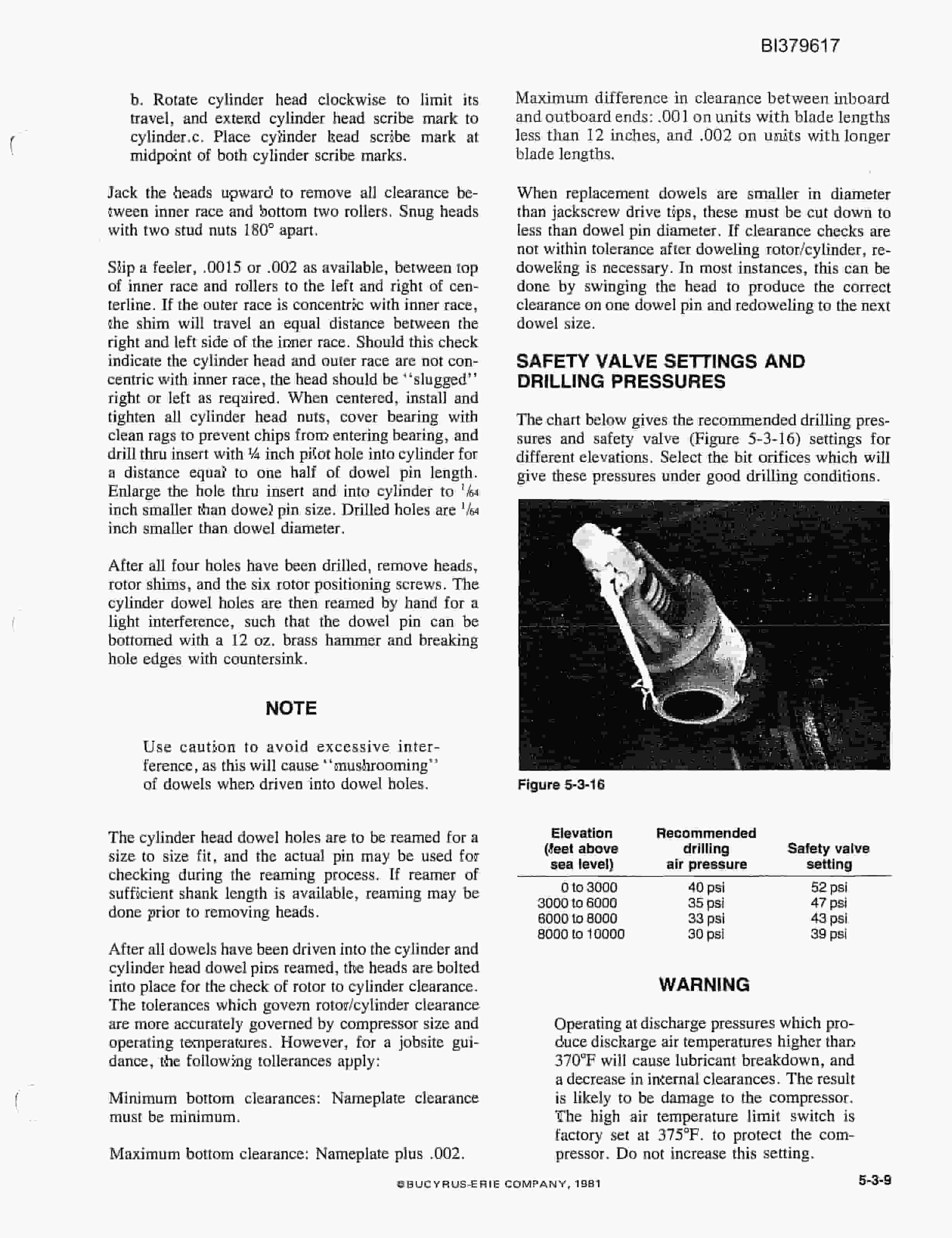 Bucyrus 55R Rotary Blast Hole Drill Care, Maintenance And Operation Manual BI379617-2