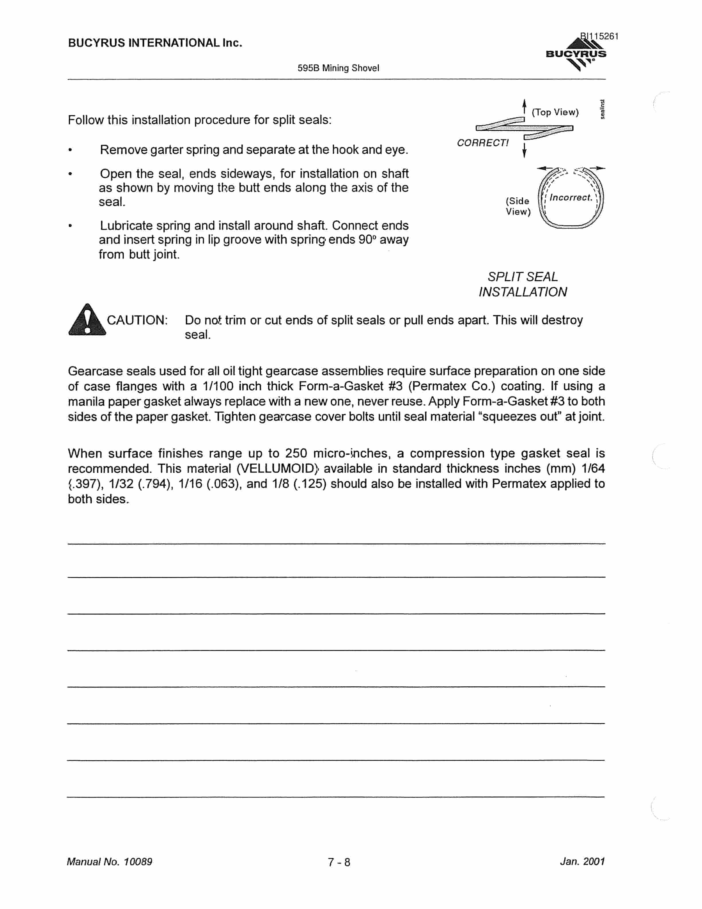 Bucyrus 595B Mining Shovel Technical Manual BI115261-4