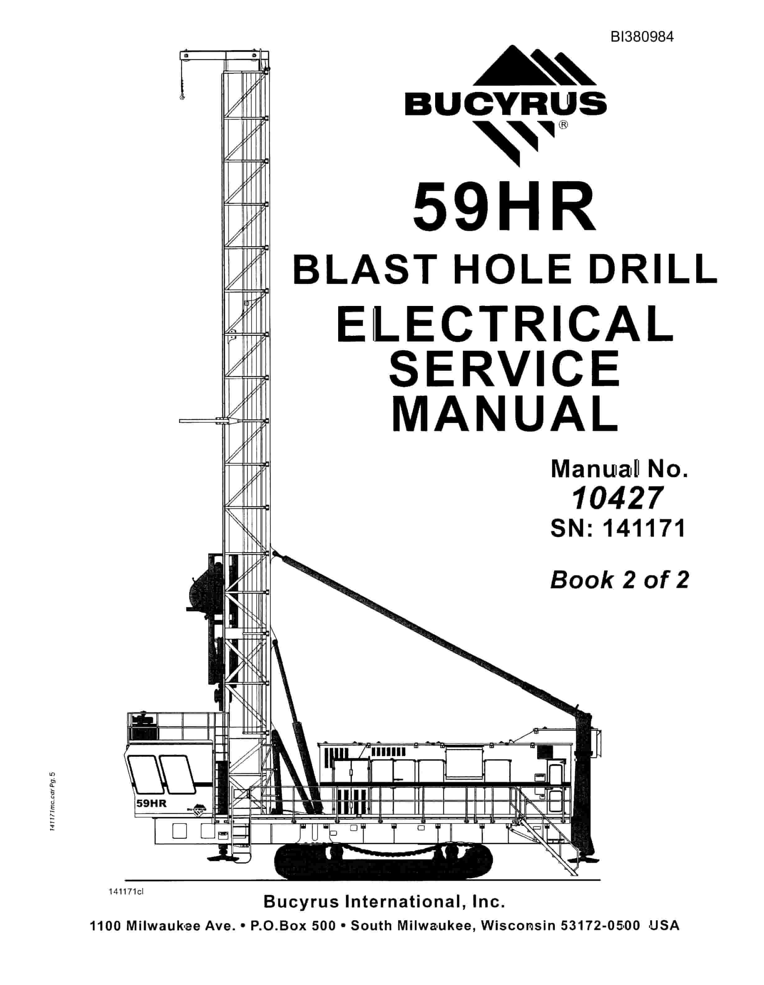 Bucyrus 59HR Blast Hole Drill Electrical Service Manual BI380984 Vol 2