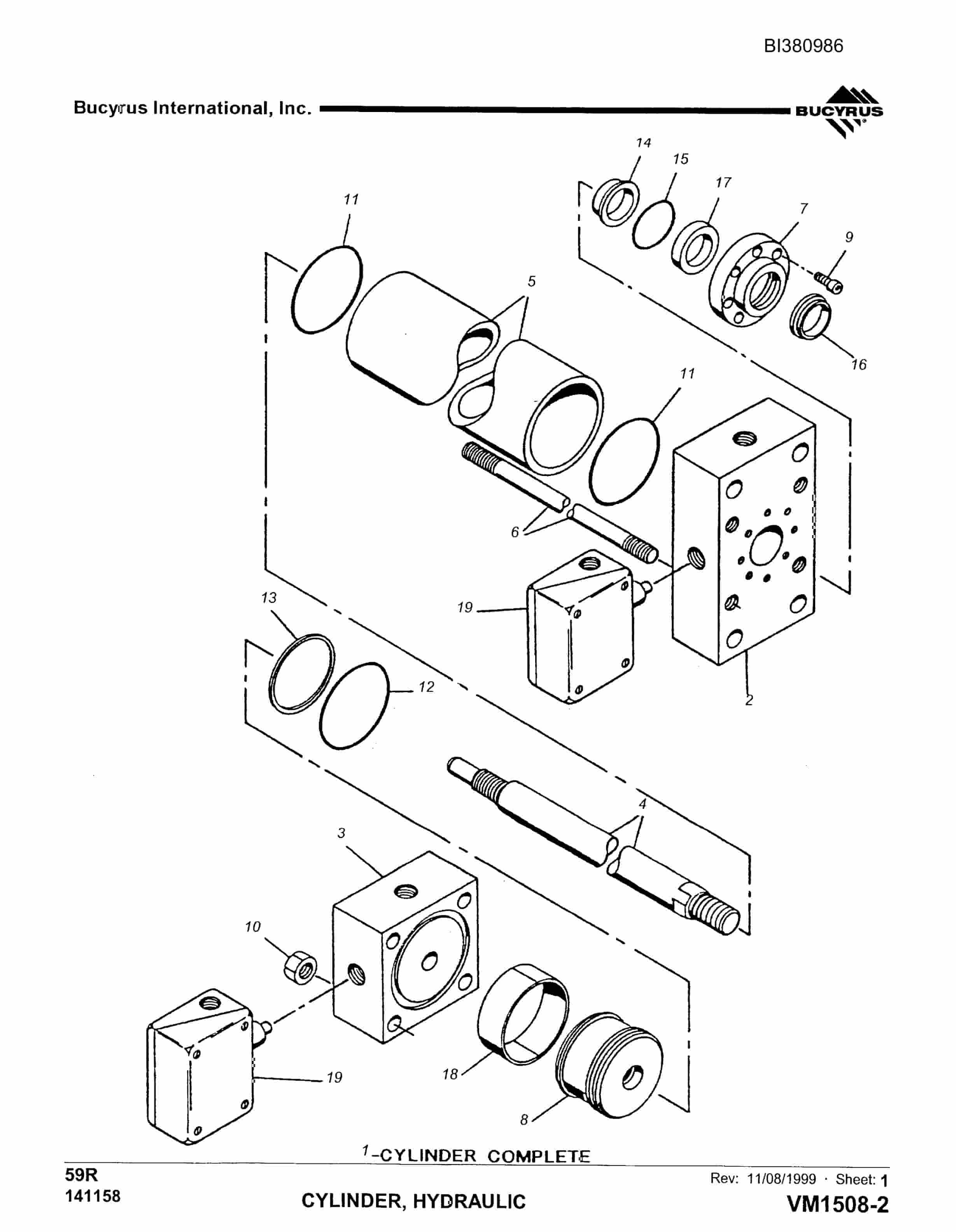 Bucyrus 59R Blast Hole Drill Parts Book BI380986-3