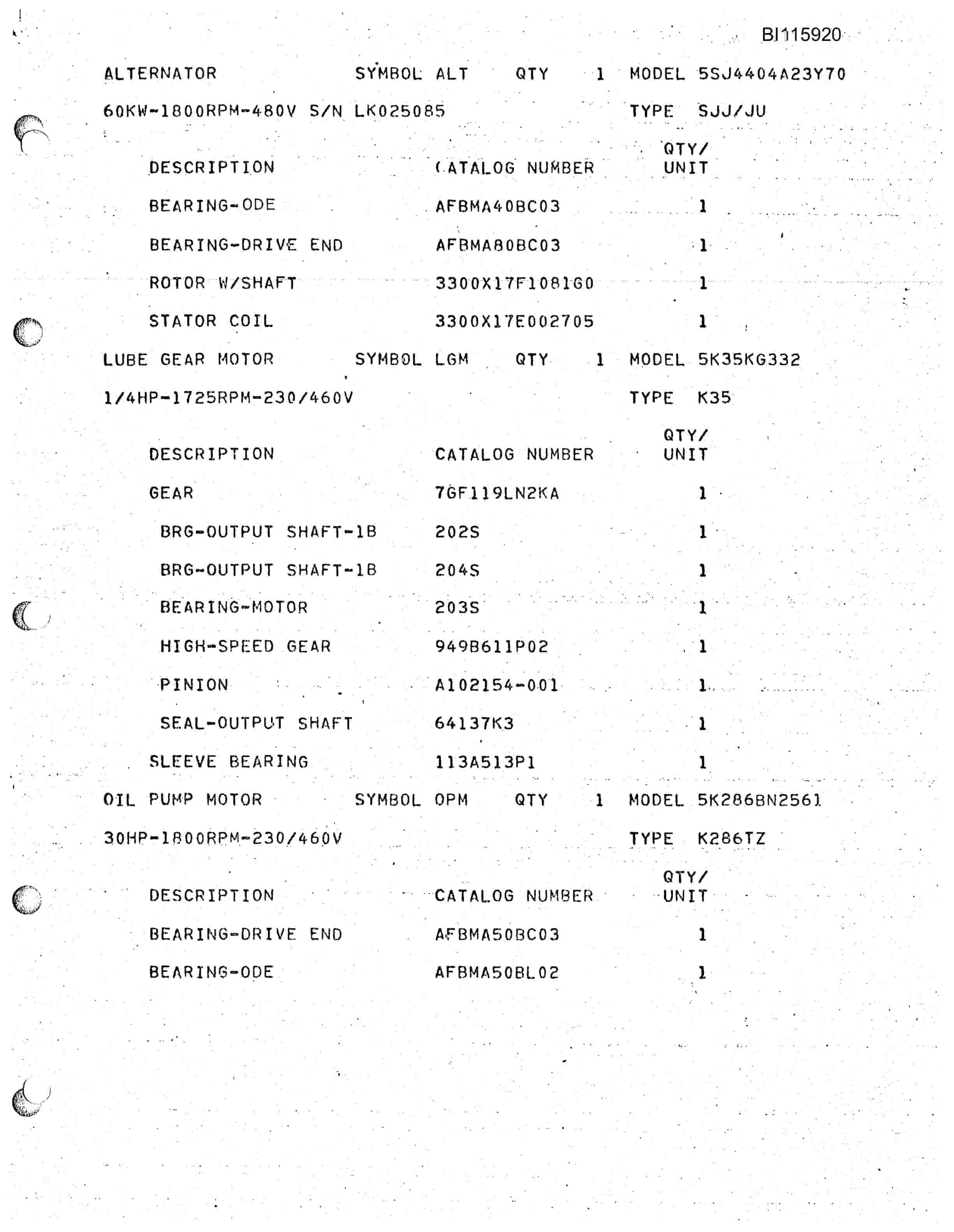 Bucyrus 60-R Drill Technical Manual BI115920-2