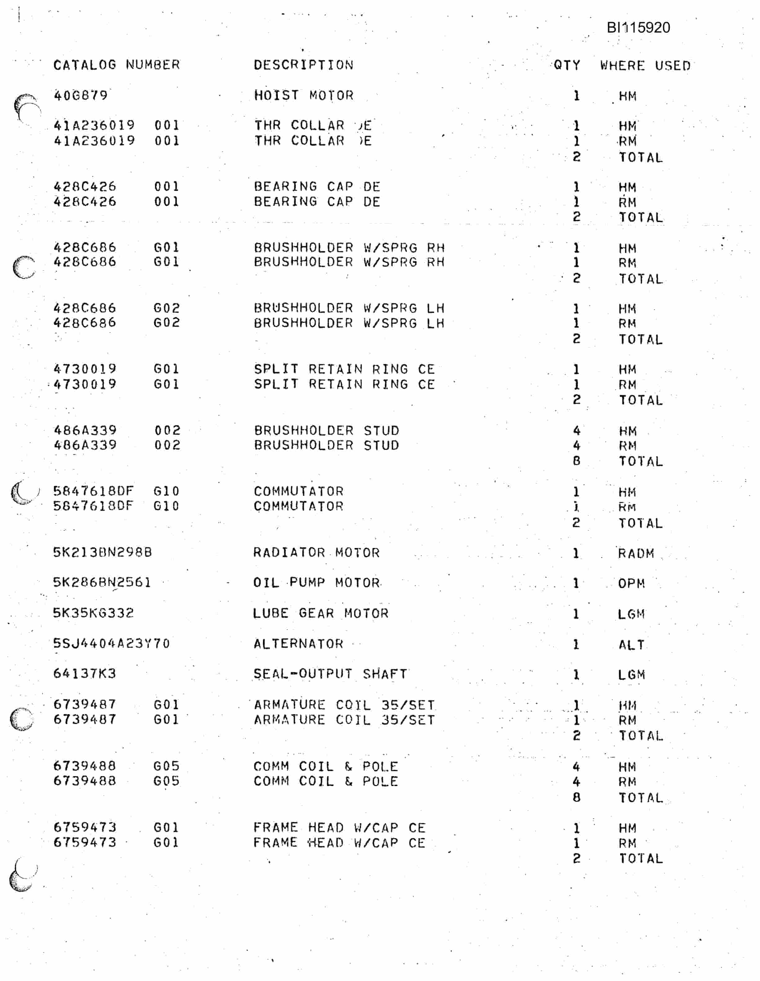 Bucyrus 60-R Drill Technical Manual BI115920-4