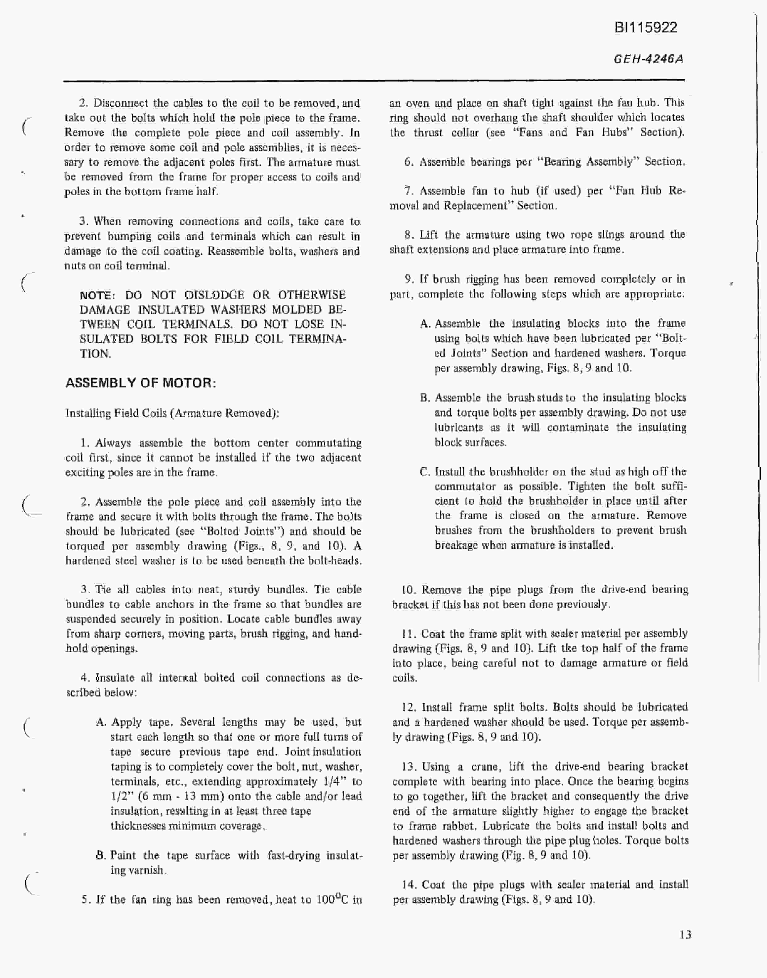 Bucyrus 60-R Drill Technical Manual BI115922-2
