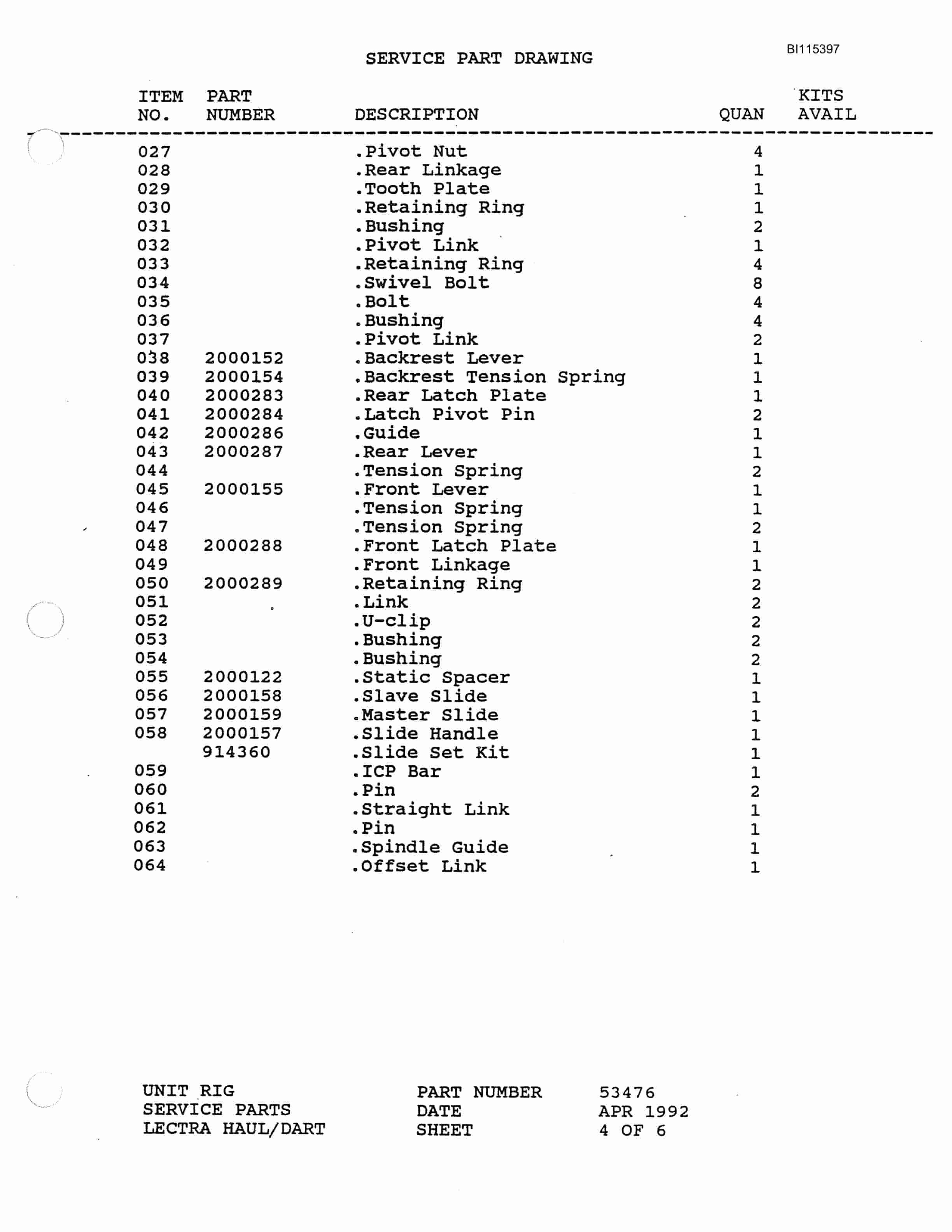 Bucyrus 600C Parts Catalog BI115397 3 Bucyrus 600C Parts Catalog BI115397 - Image 3