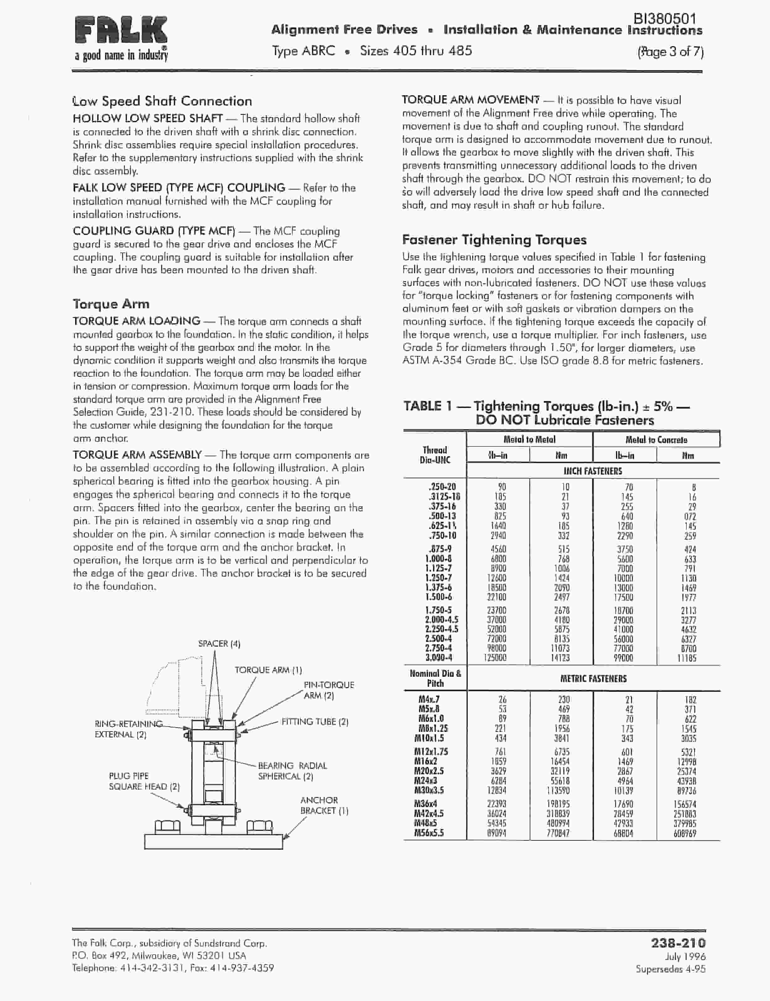 Bucyrus 60in AFDD 300HP, Take-Up, Tailpeace Parts Catalog BI380501-2