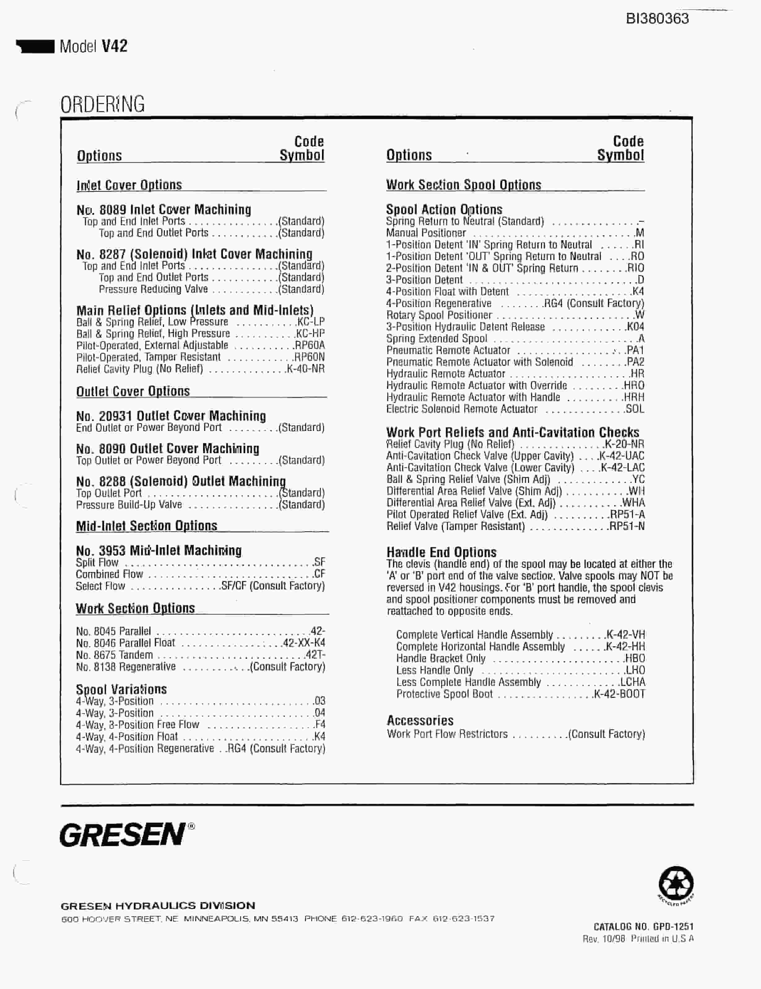 Bucyrus 60in DDD 250HP to Remote A-Frame Discharge, 40HP Compact Power Pack Parts Catalog BI380363-3