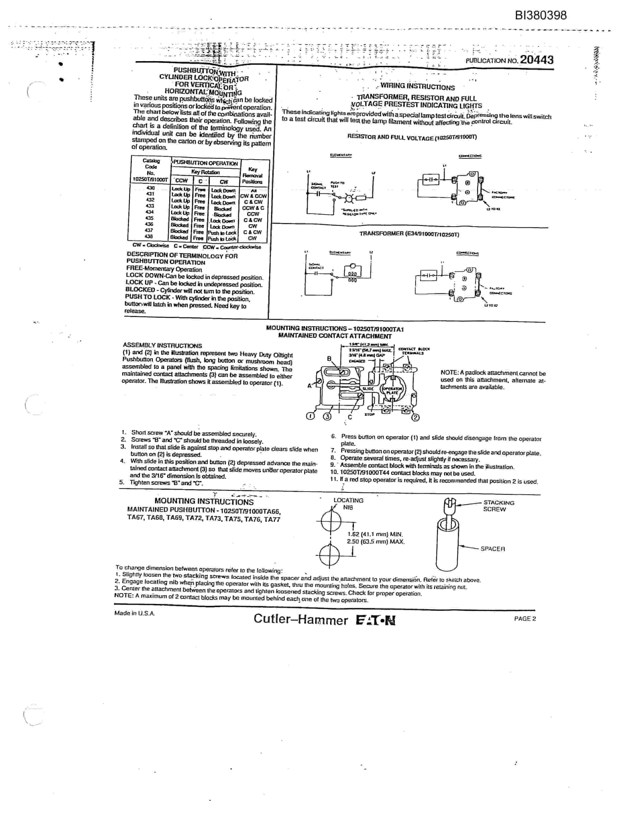 Bucyrus 60in Dual Direct Drive, Take-Up, Tailpiece, 40HP Power Pack Parts Catalog BI380398-5