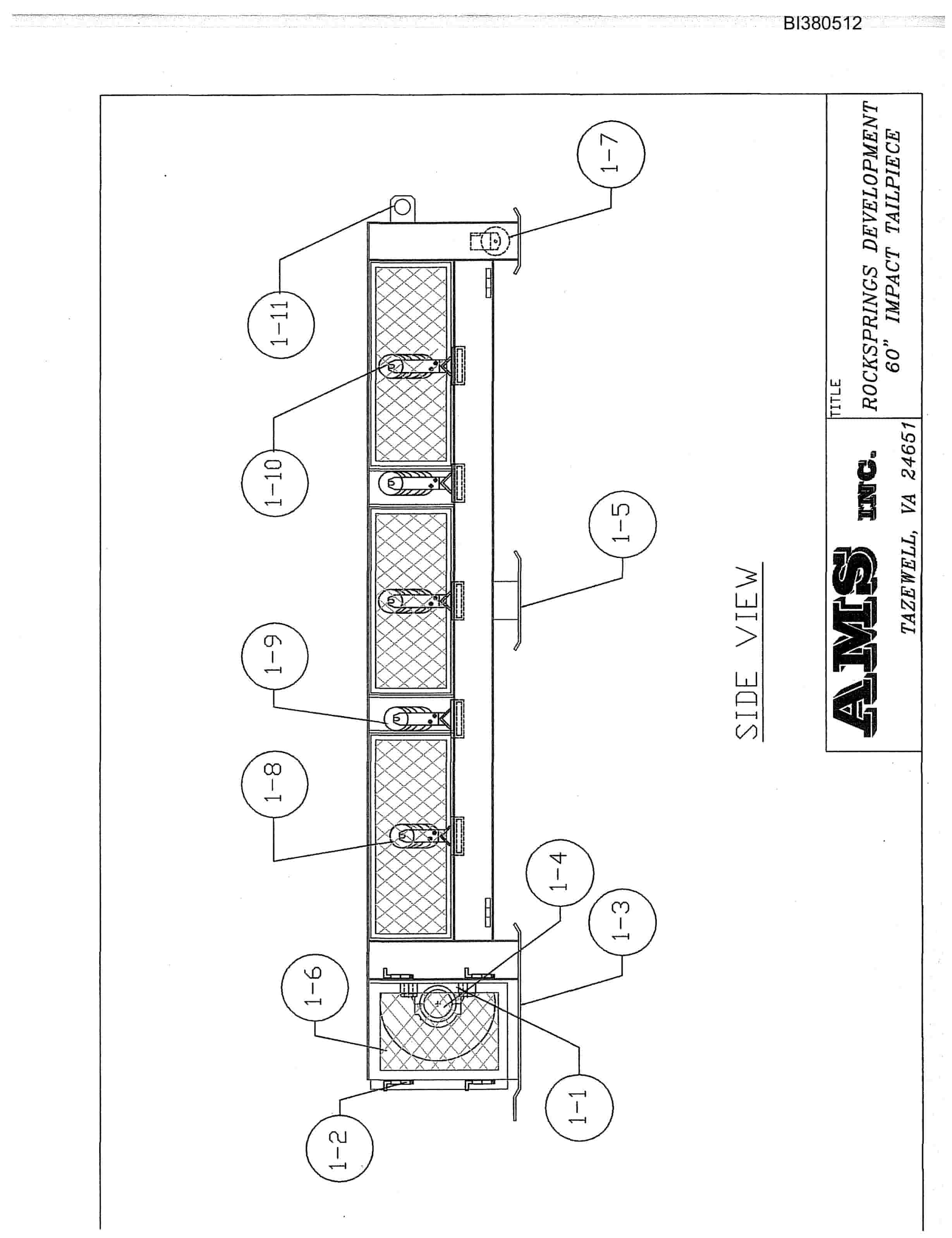 Bucyrus 60in Dual Drive, Tailpeace, Take-Up Parts Catalog BI380512-4