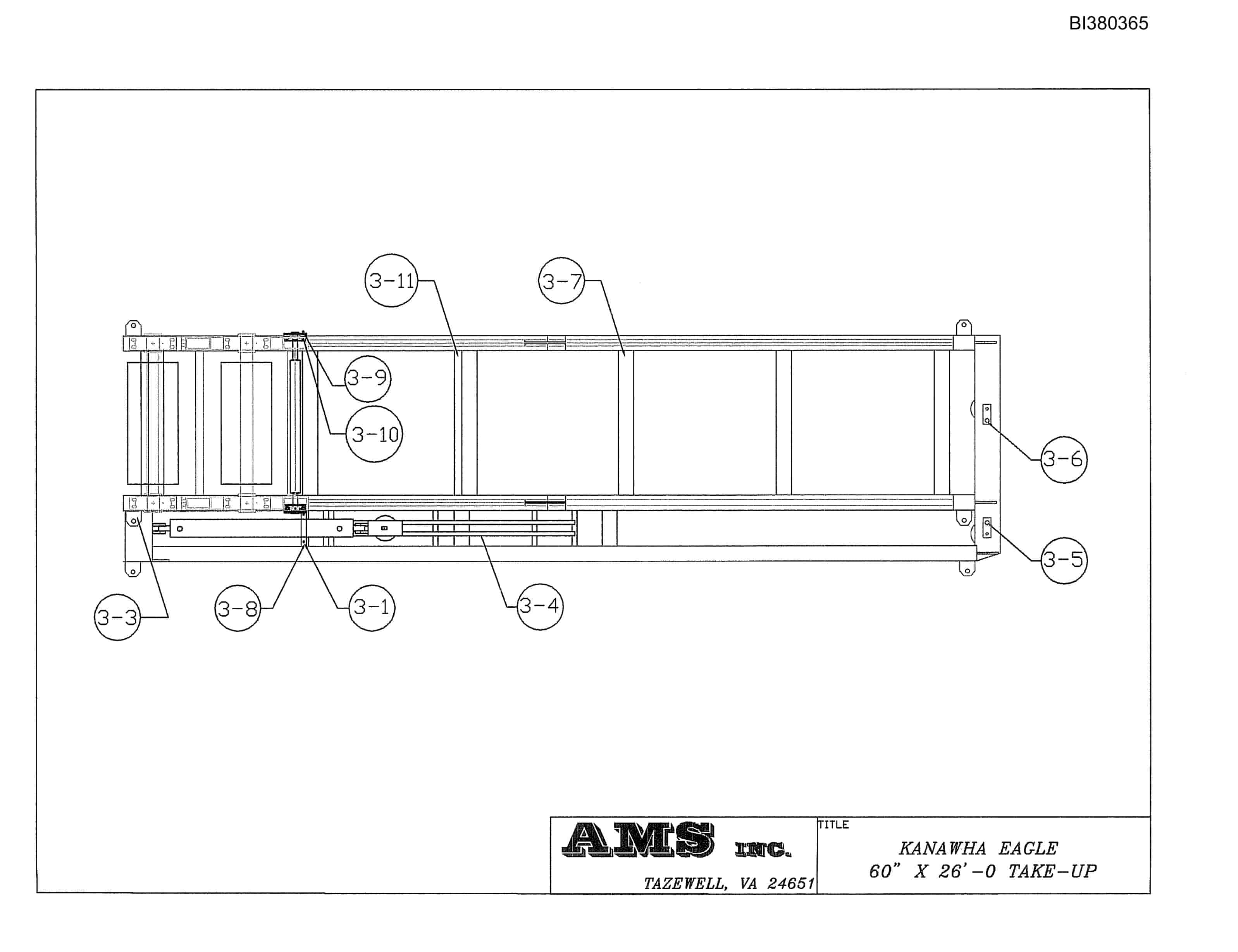 Bucyrus 60in Dual Drive, Tailpiece, Take-Up, Remote Boom Parts Catalog BI380365-4