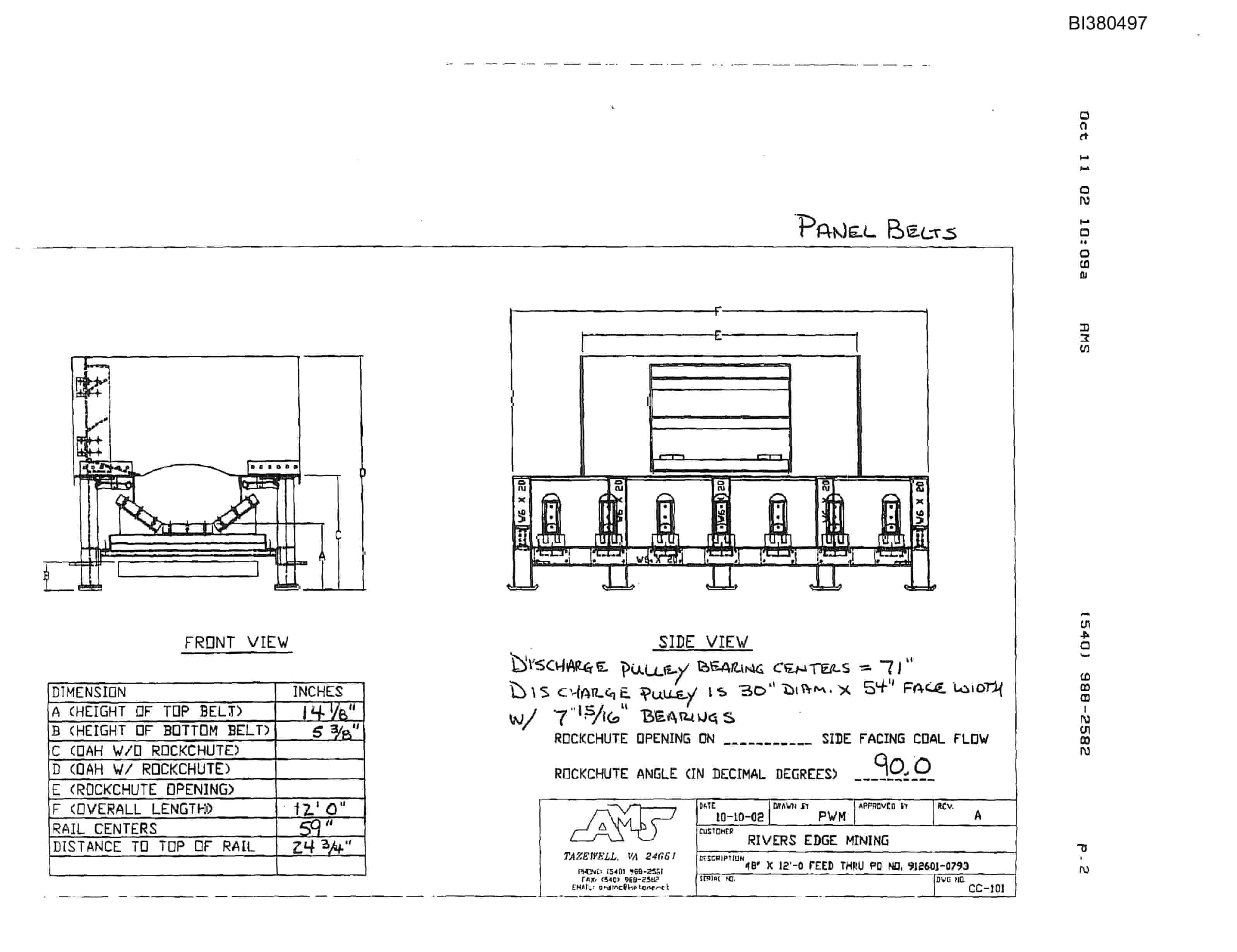 Bucyrus 60in Feed Thru Parts Catalog BI380497-2