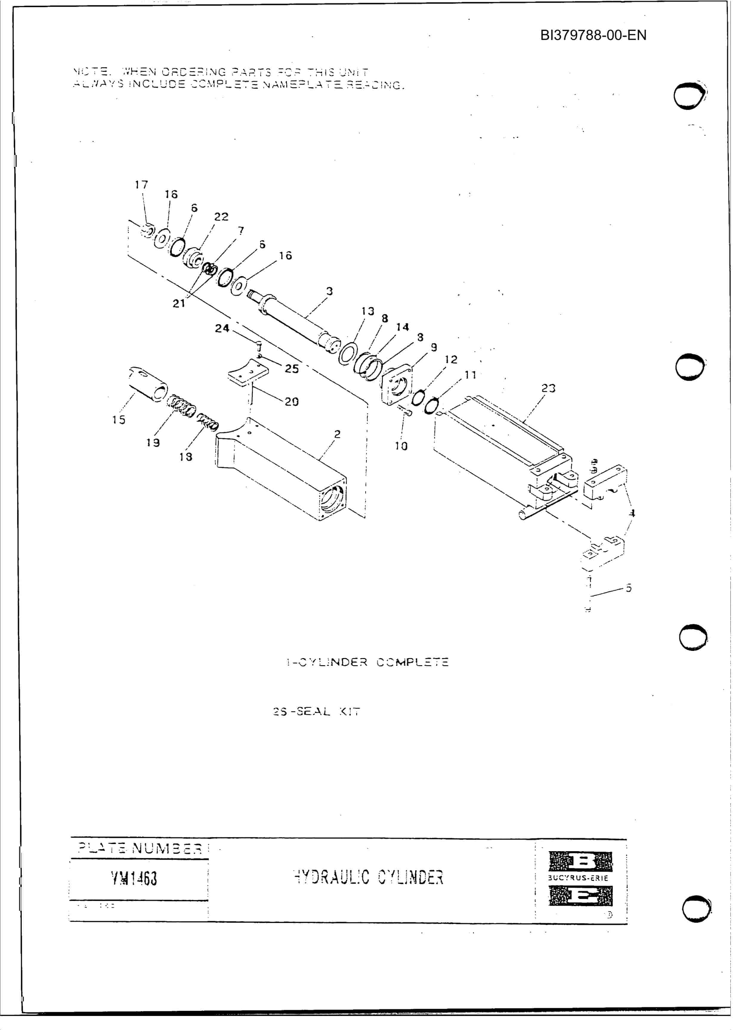 Bucyrus 60R Blast Hole Drill Parts Catalog BI379788-4