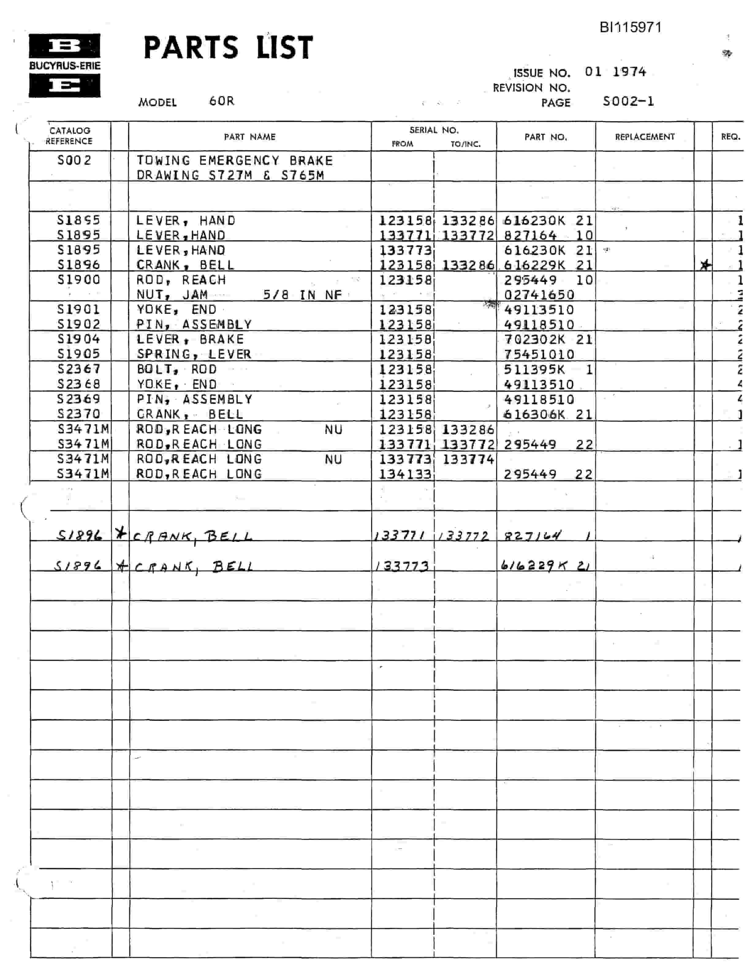 Bucyrus 60R Mining Technical Manual BI115971-3