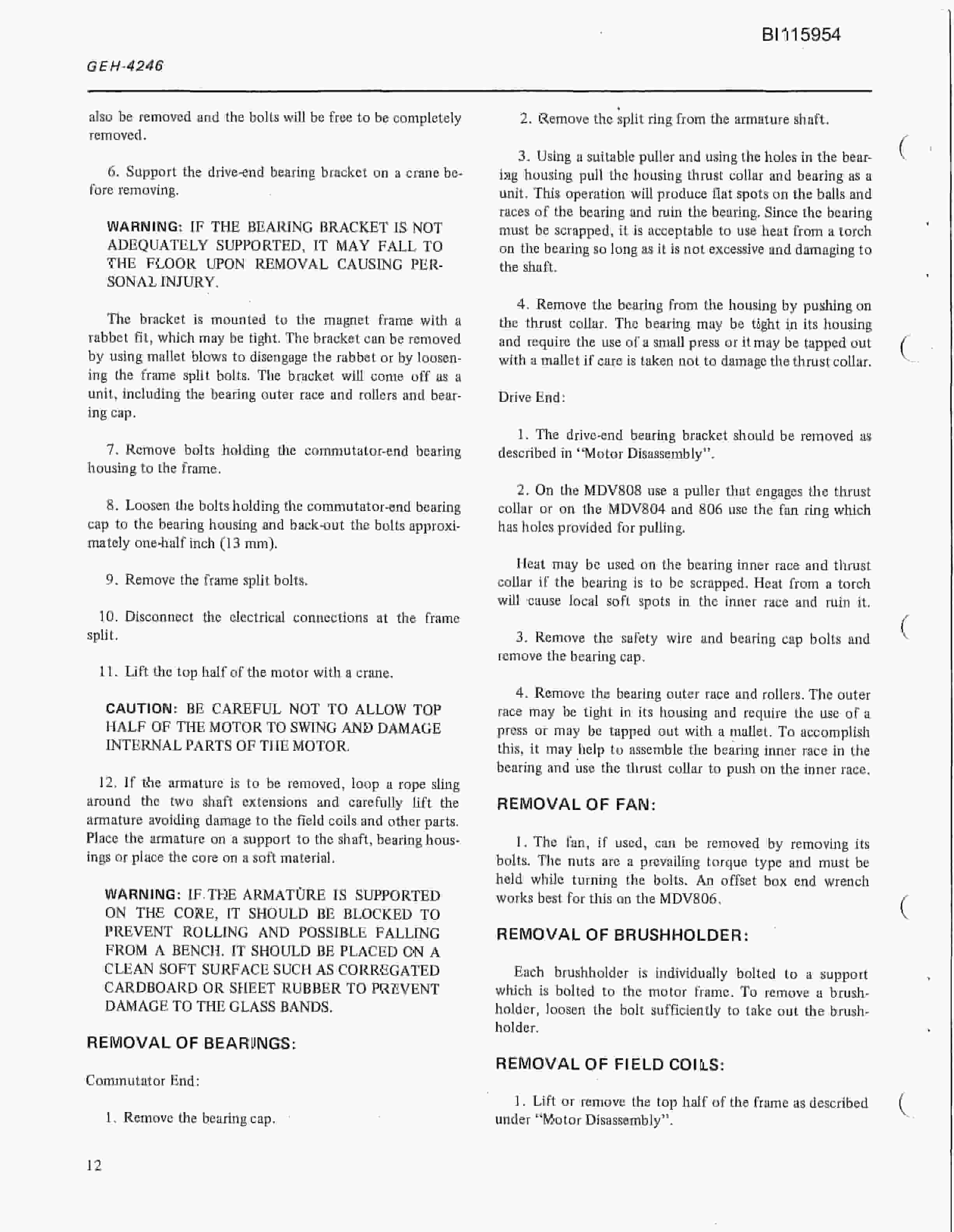 Bucyrus 61-R Drill Technical Manual BI115954-3