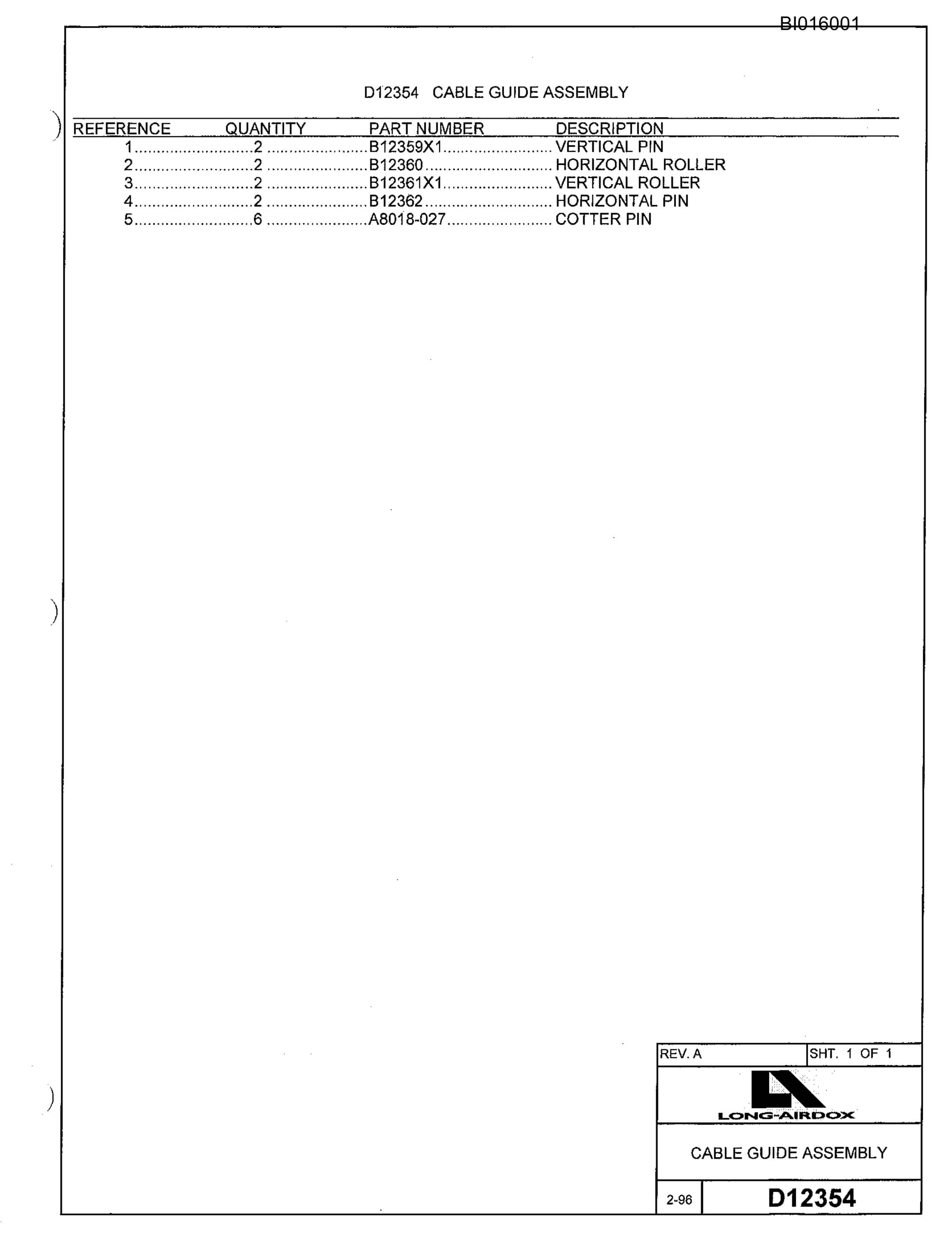 Bucyrus 610 Parts Catalog BI016001-3