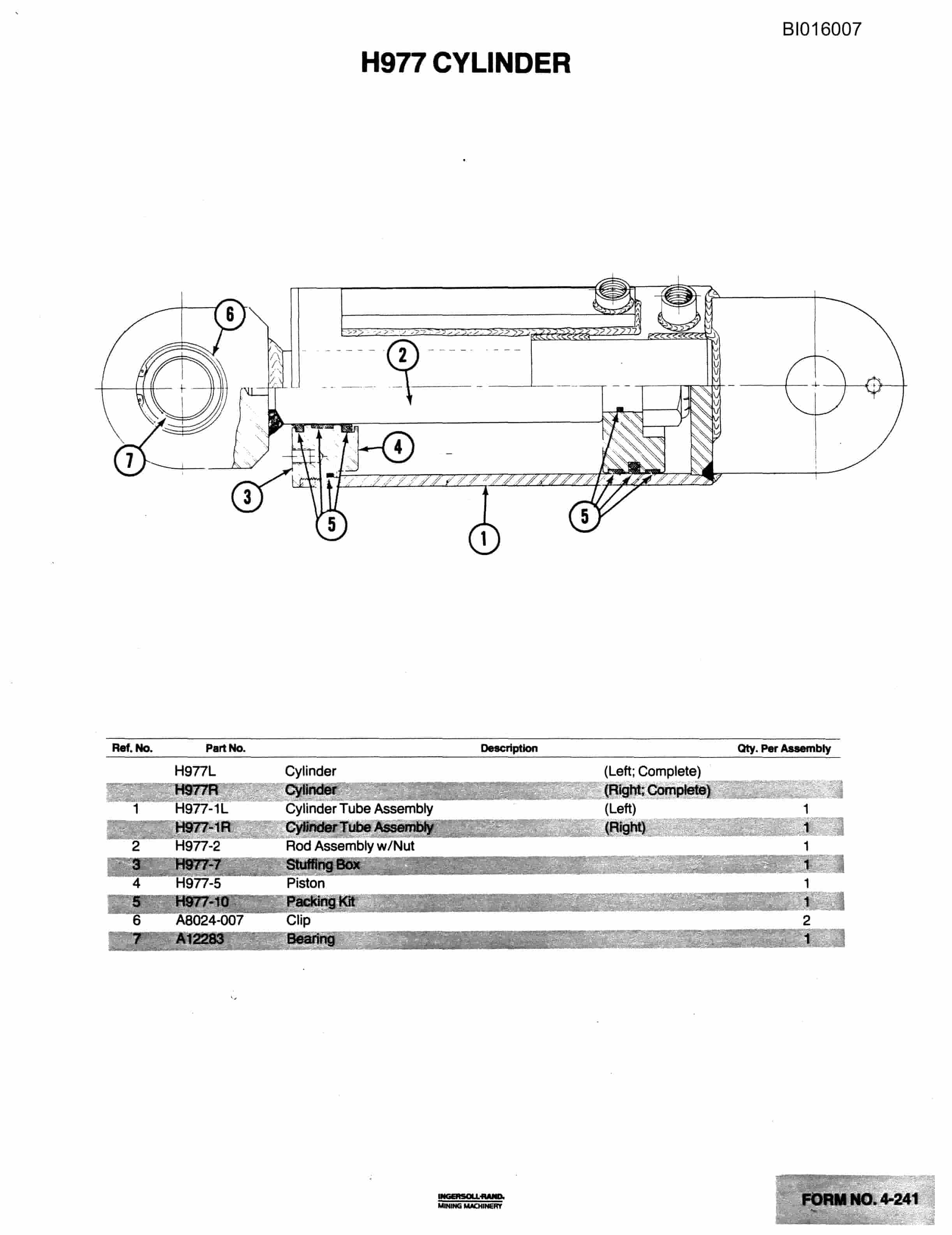 Bucyrus 610 Parts Catalog BI016007-5