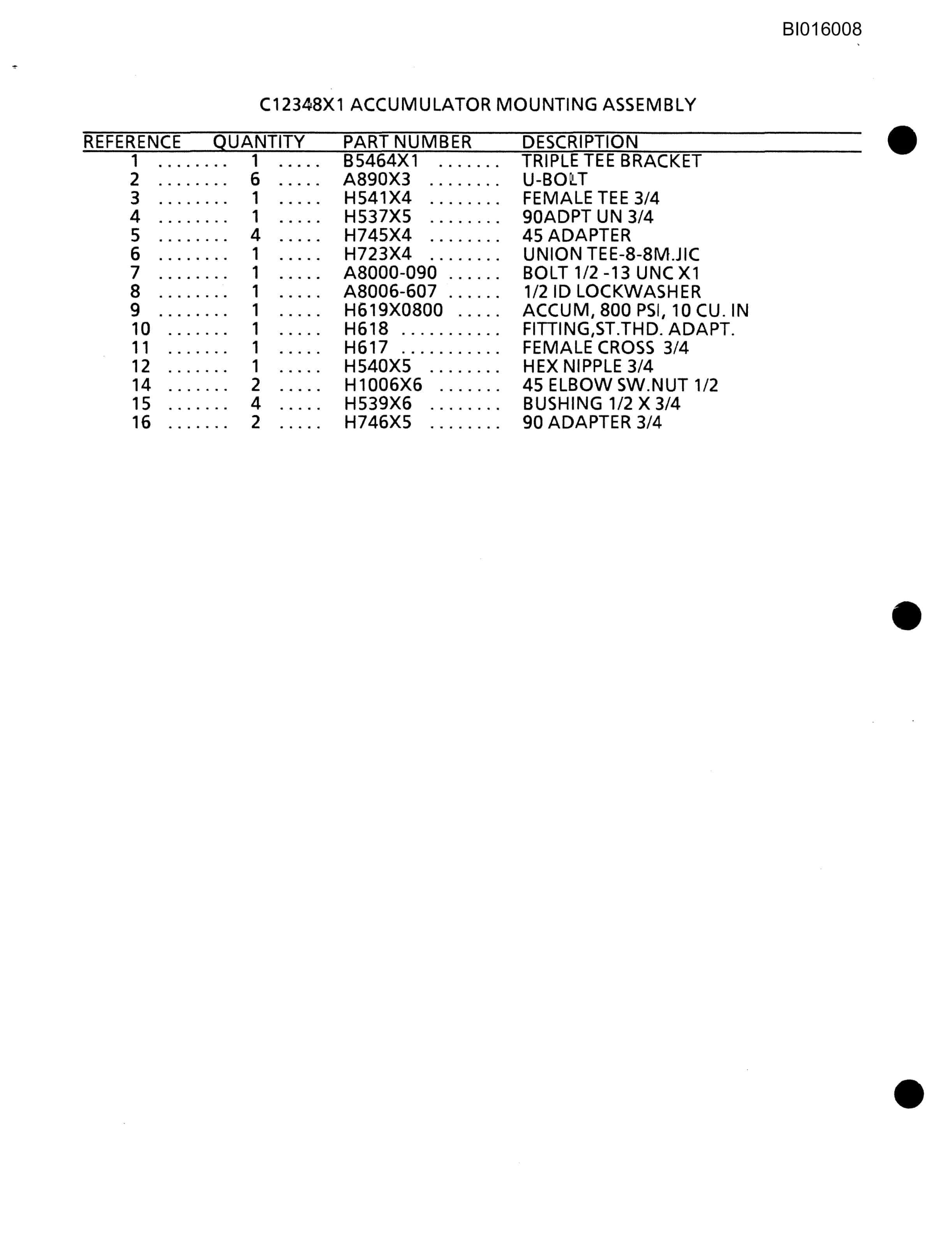 Bucyrus 610 Parts Catalog BI016008-4