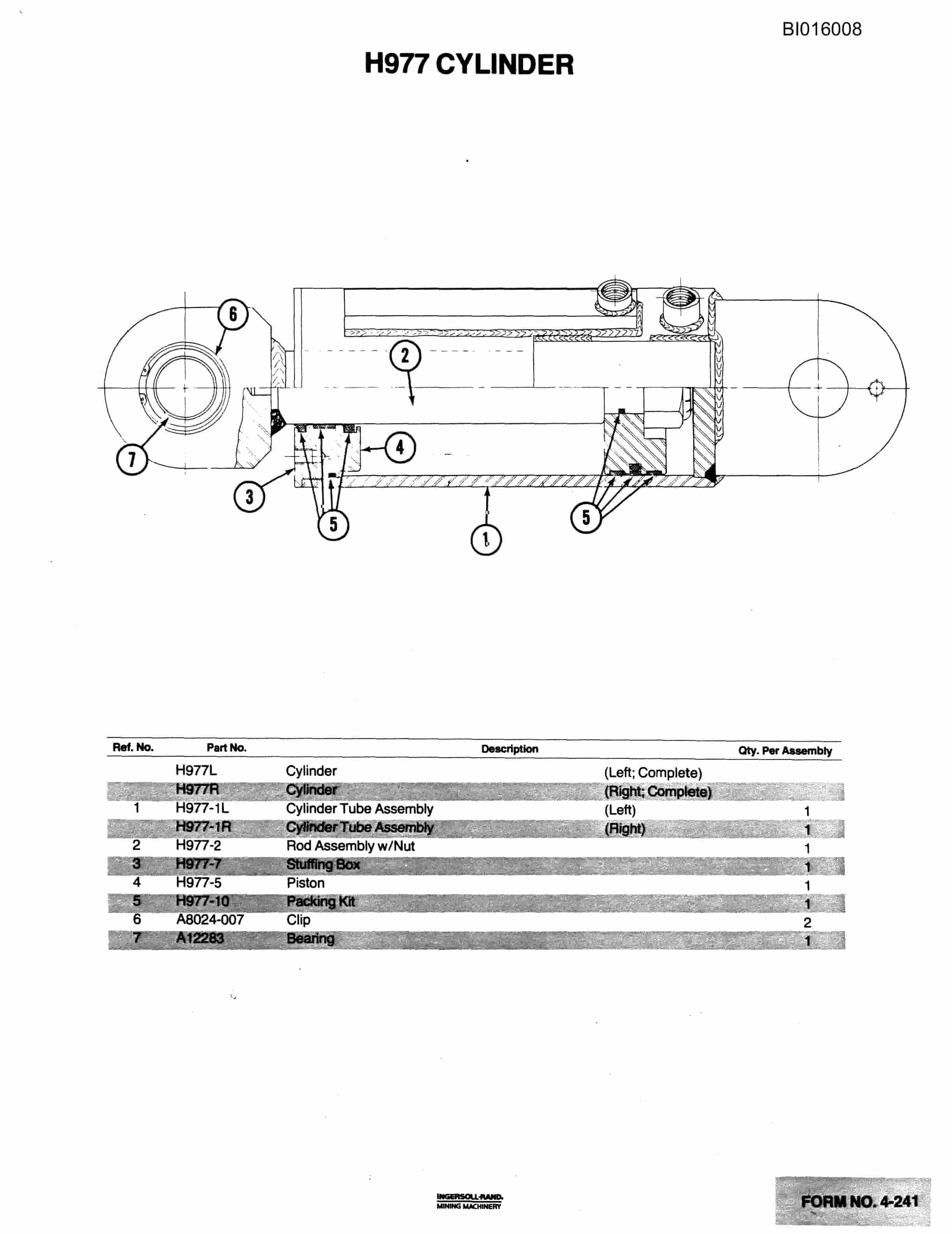 Bucyrus 610 Parts Catalog BI016008-5