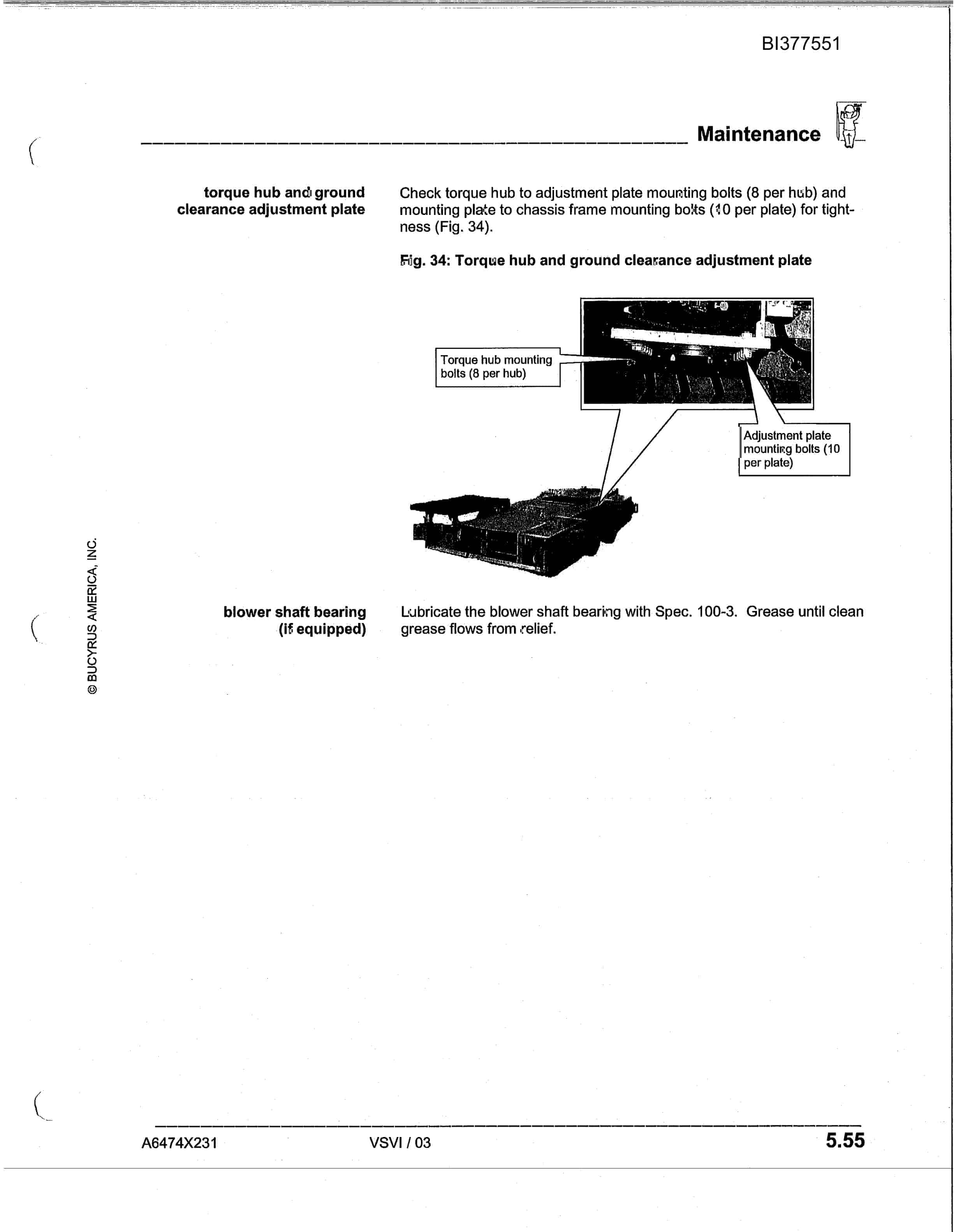 Bucyrus 62 Roof Bolter Technical Manual BI377551-4