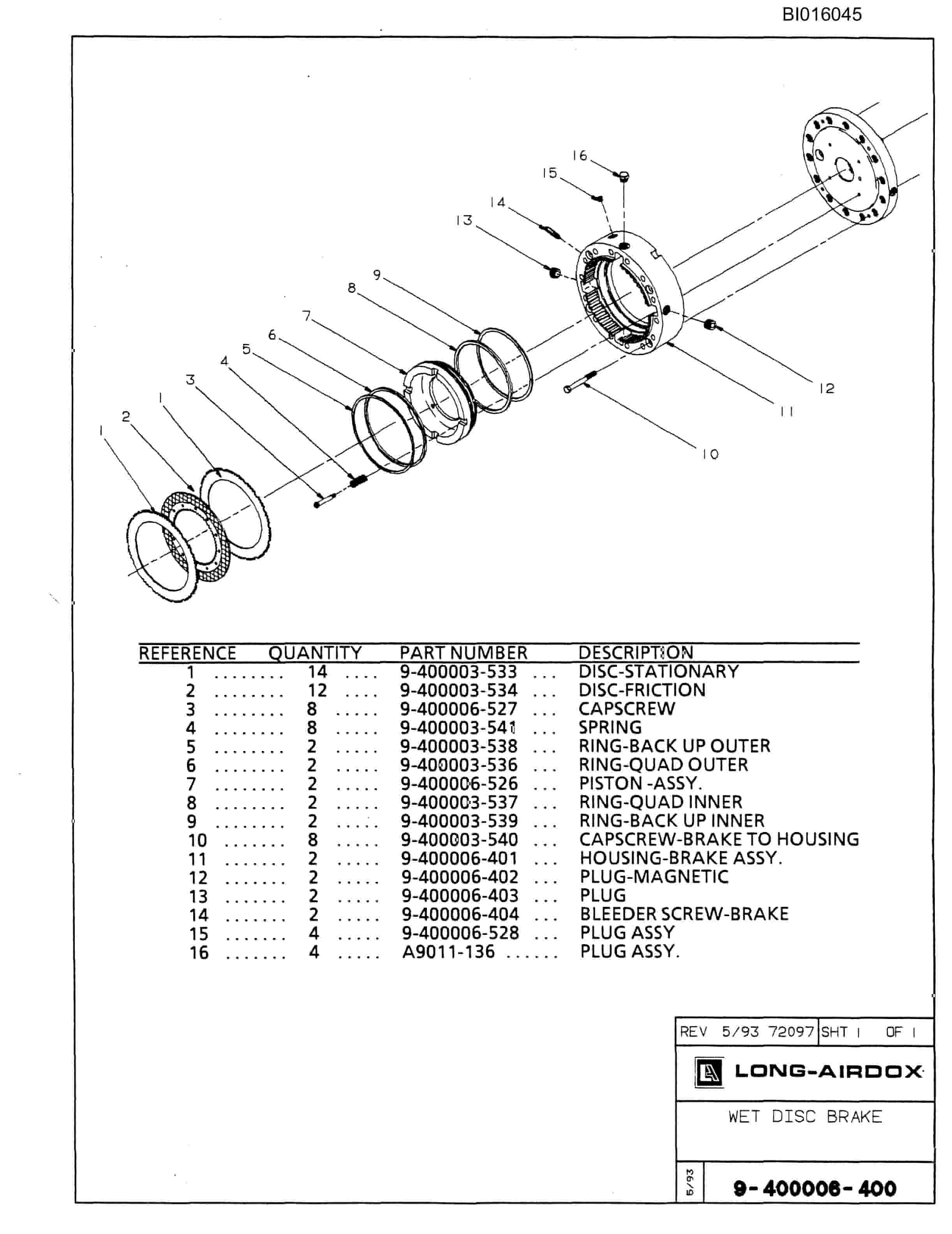 Bucyrus 630 Parts Catalog BI016045-2