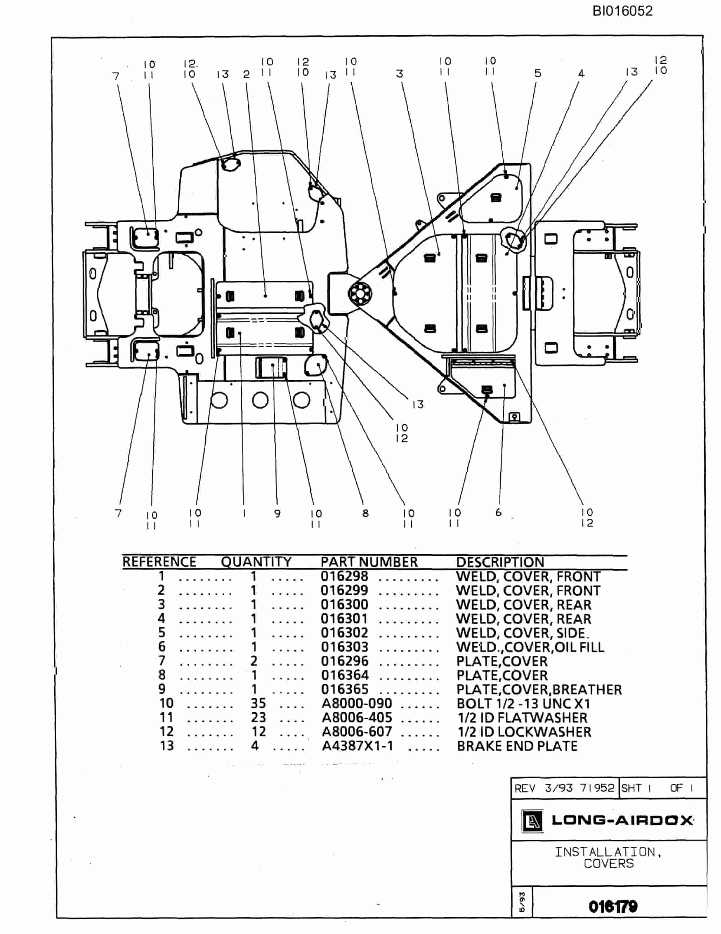 Bucyrus 630 Parts Catalog BI016052-3