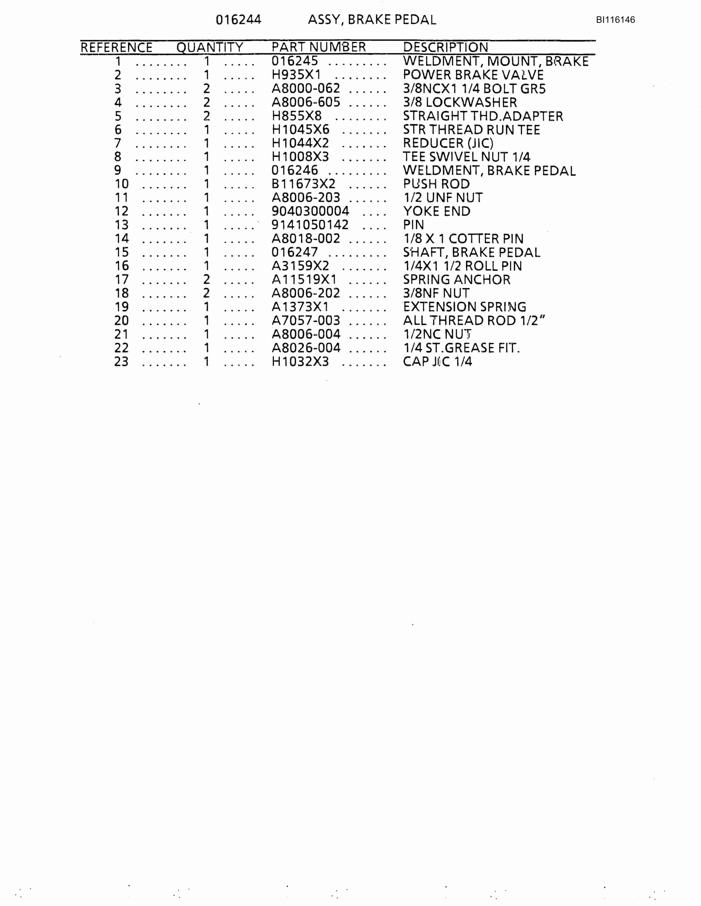 Bucyrus 630 Parts Catalog BI116146-4