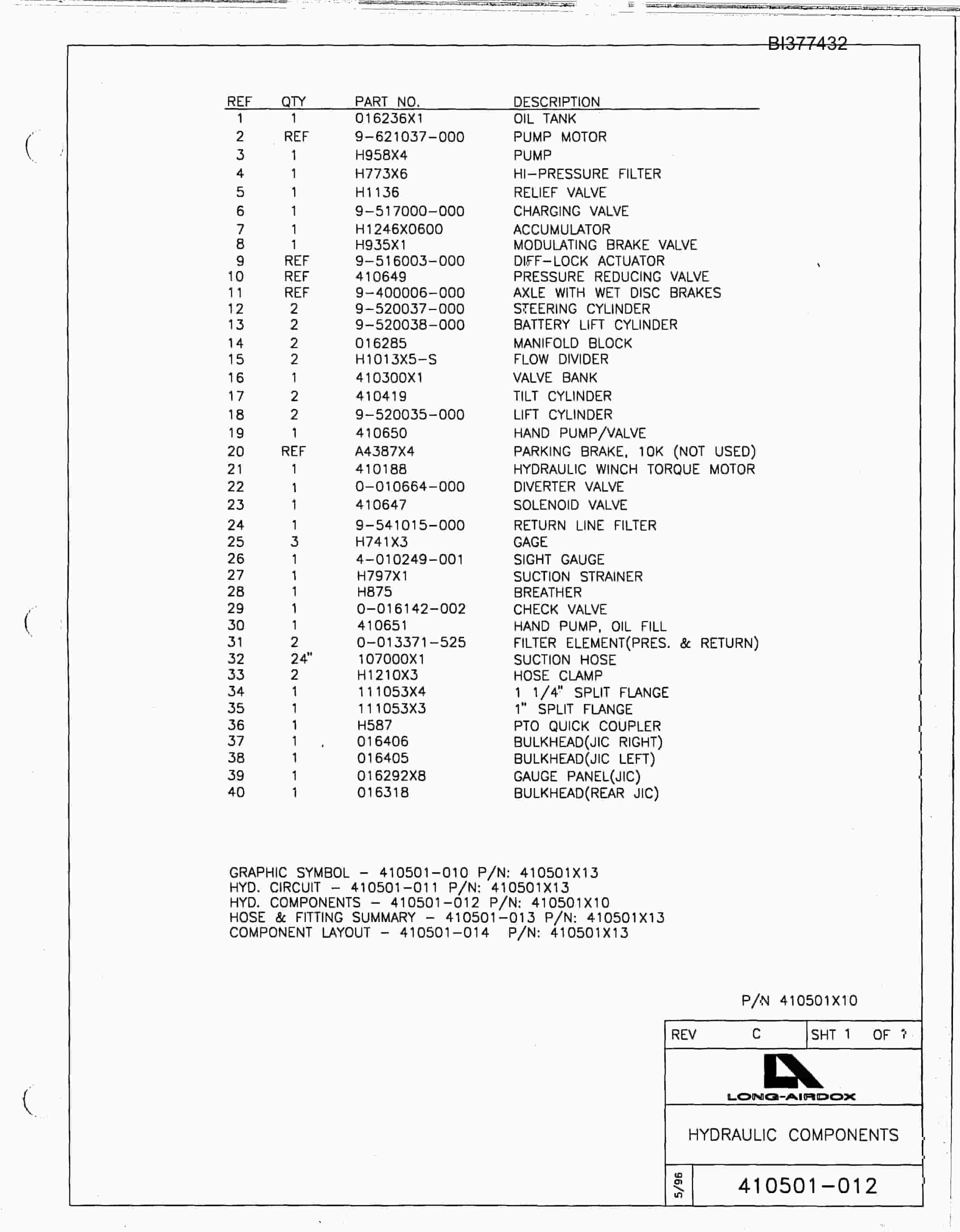 Bucyrus 630 Versatrac Parts Catalog BI377432-4