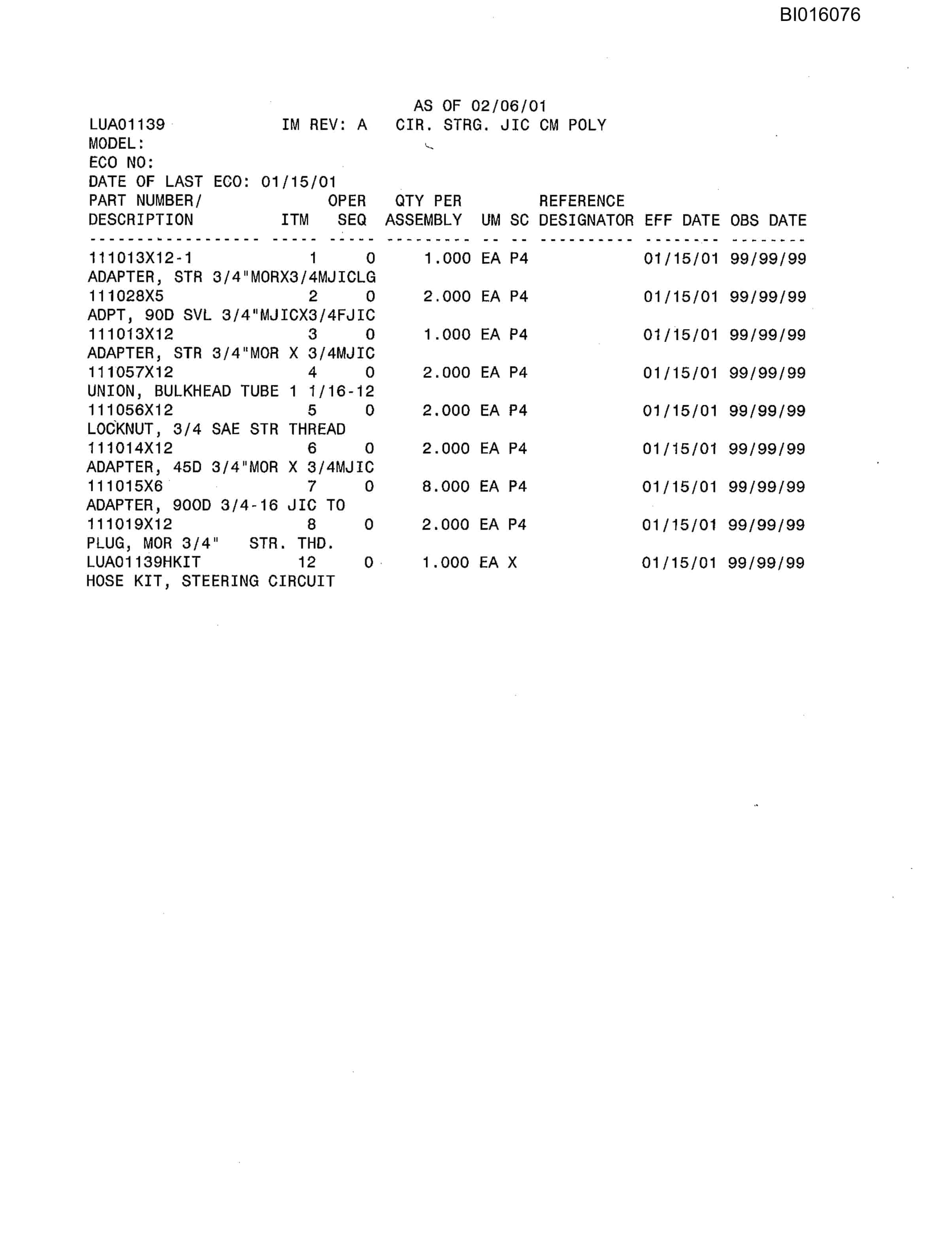 Bucyrus 636-2 Parts Catalog BI016076-5