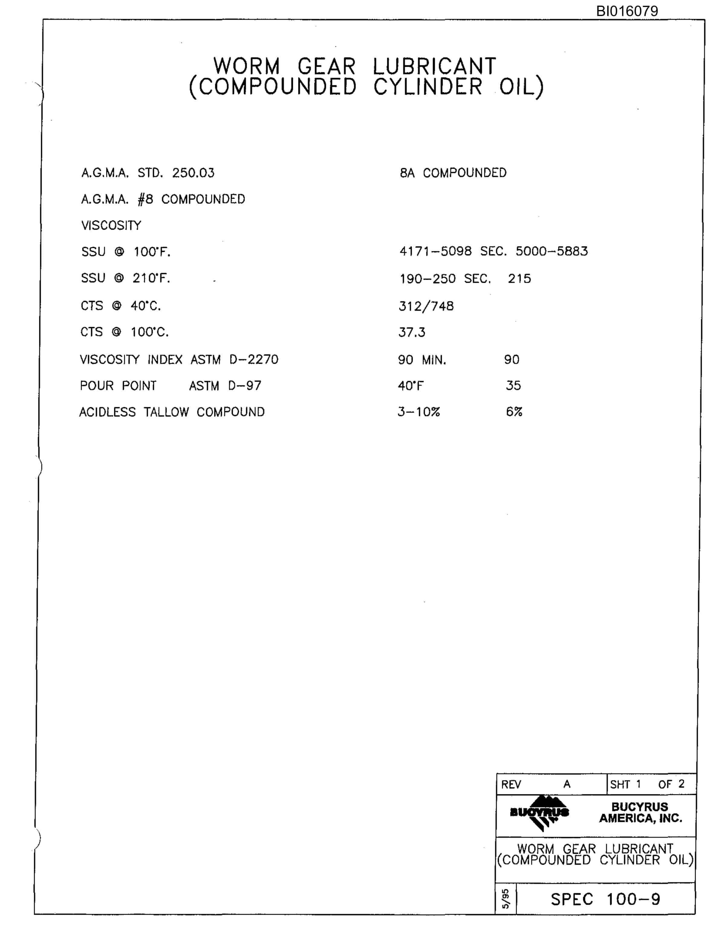 Bucyrus 636-2 Parts Catalog BI016079-4