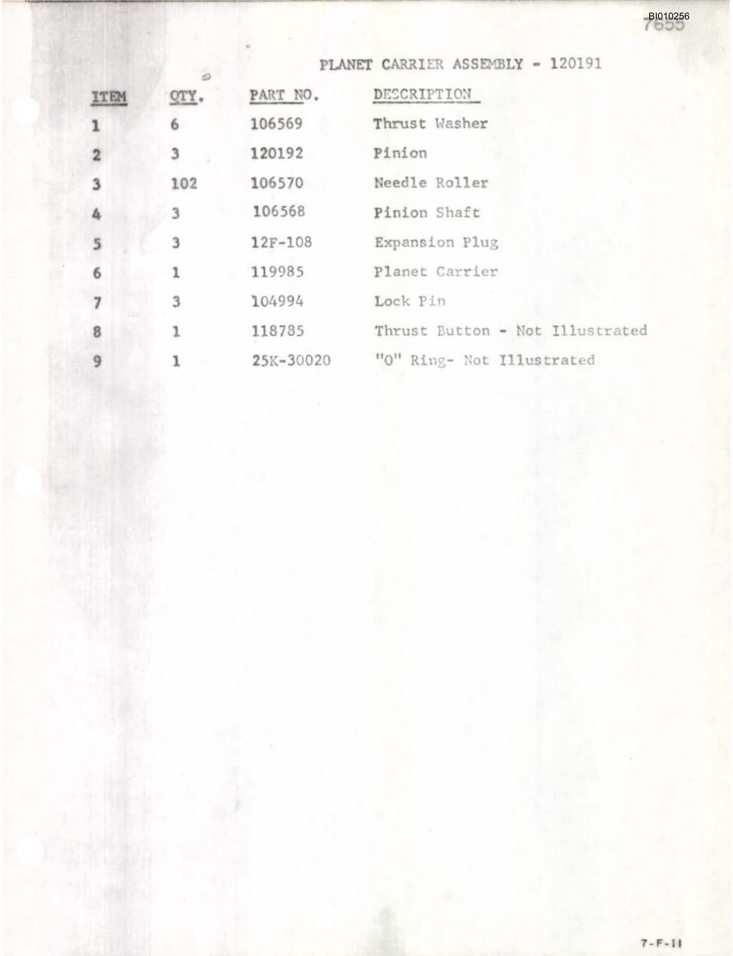 Bucyrus 640-DJC Articulated Drill Carrier Parts Catalog BI010256-5